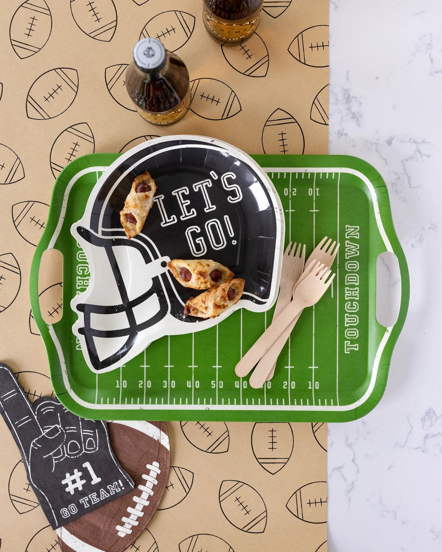 Football Helmet Paper Plates - Stesha Party