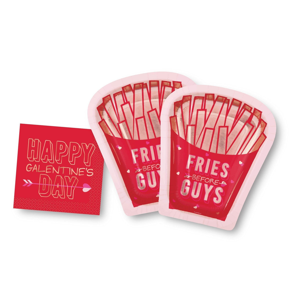 Fries Before Guys Galentines Plates &amp; Napkins - Stesha Party