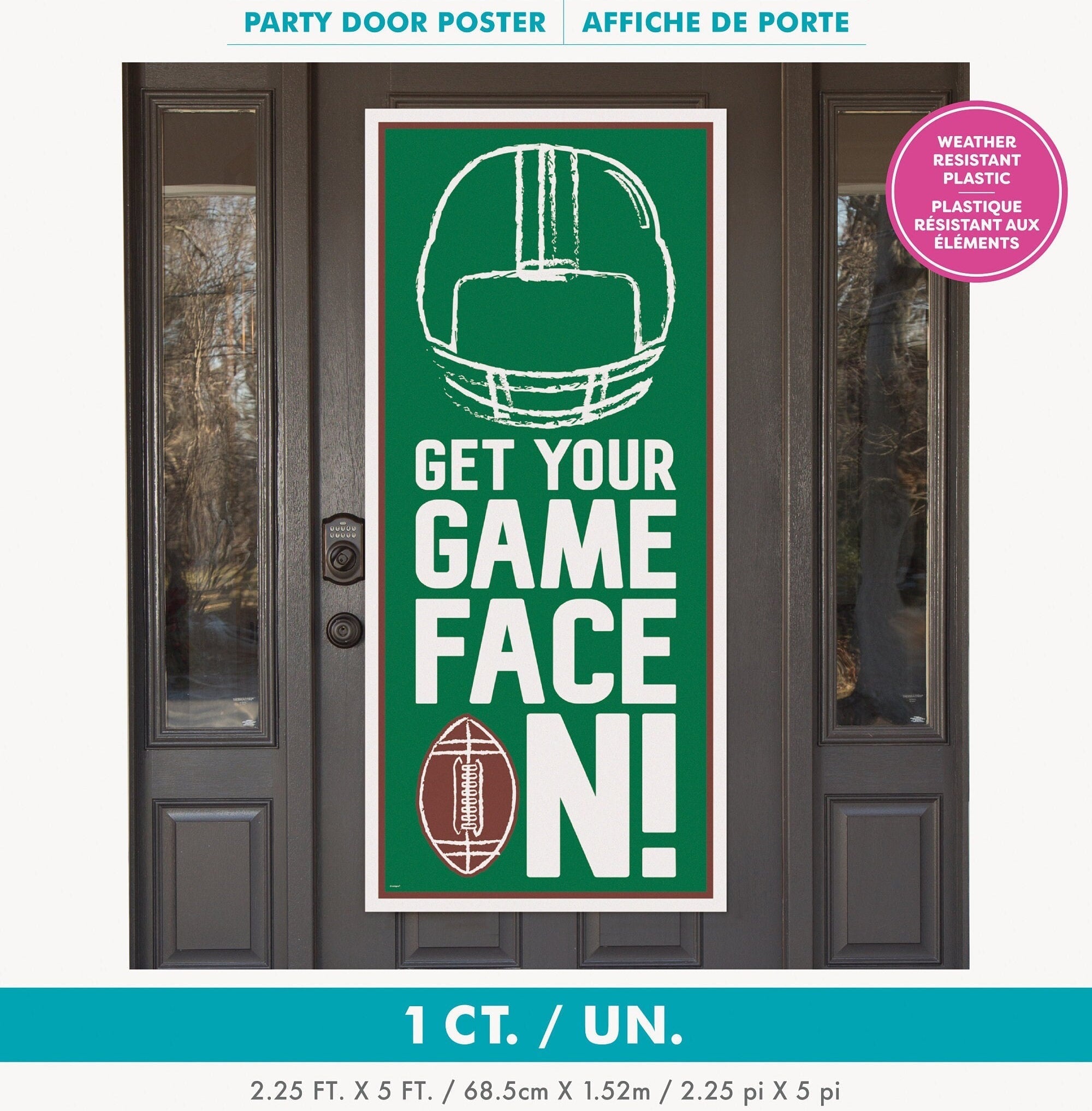 Game Face Football Door Poster - Stesha Party