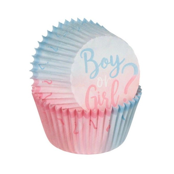 Gender Reveal Cupcake Liners 75ct - Stesha Party