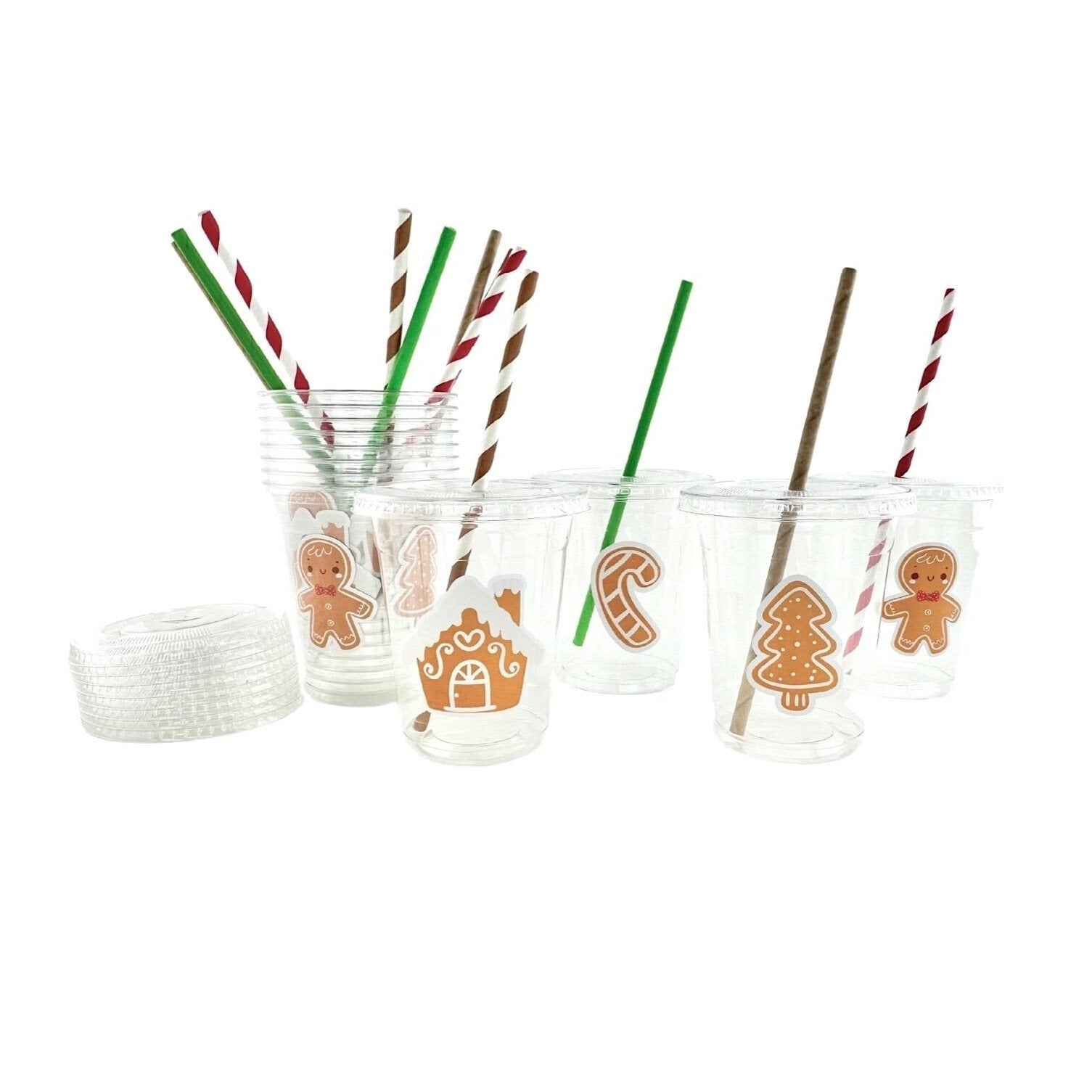 Gingerbread Cookie Plastic Cups - Stesha Party