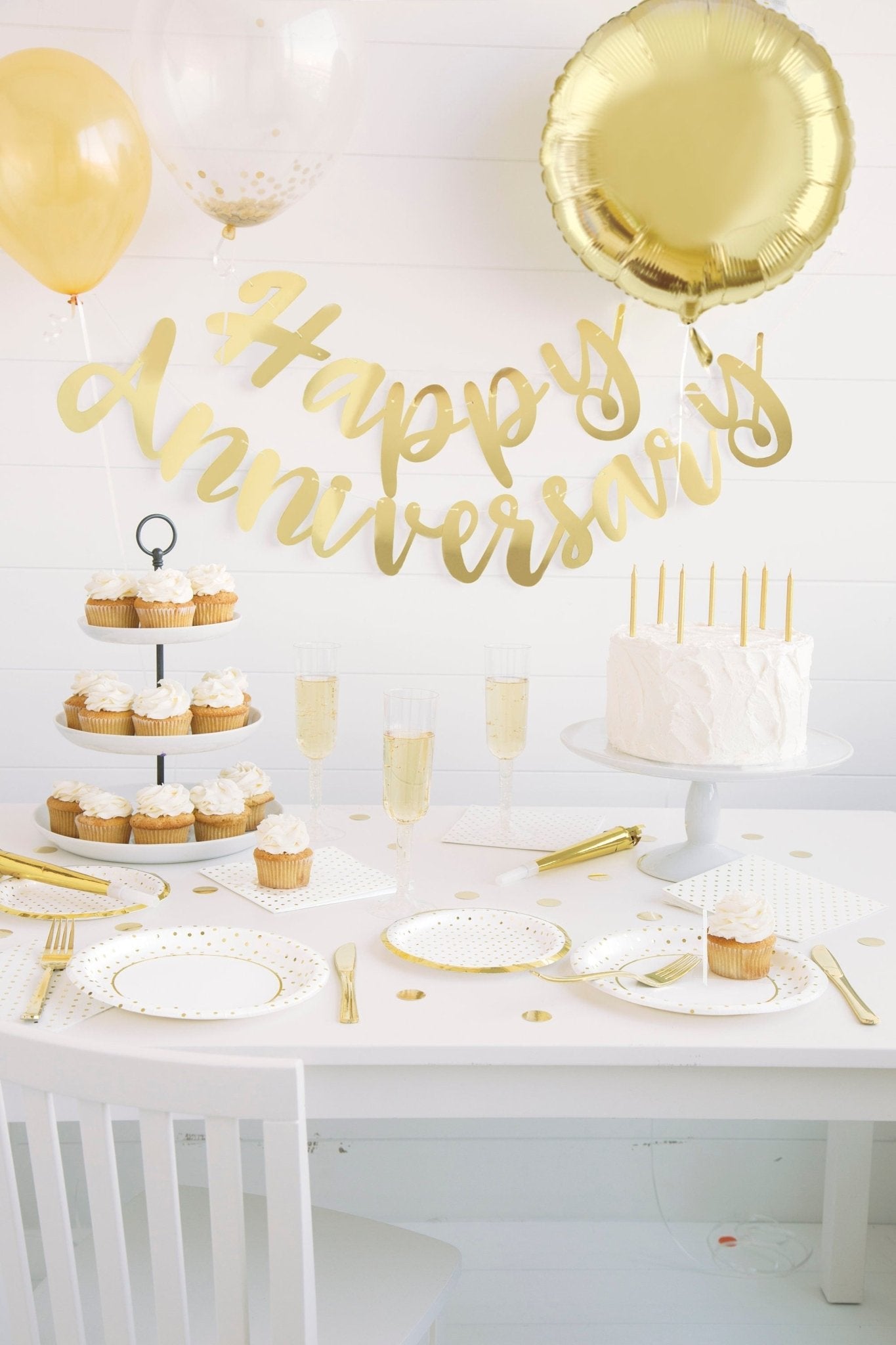 Gold Anniversary Party Banner - Stesha Party