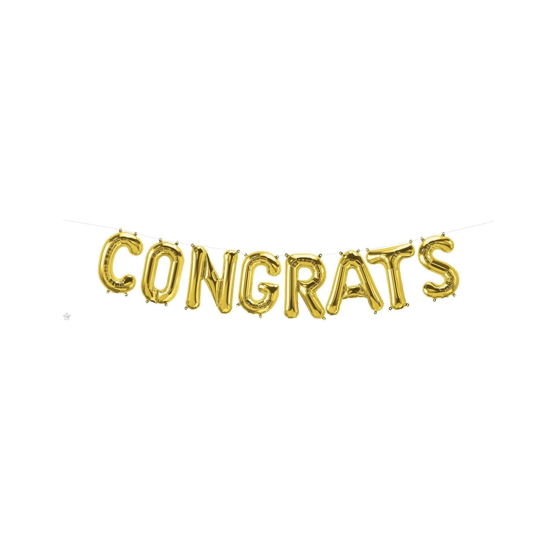 Gold Letter Congrats Balloon Banner - Stesha Party