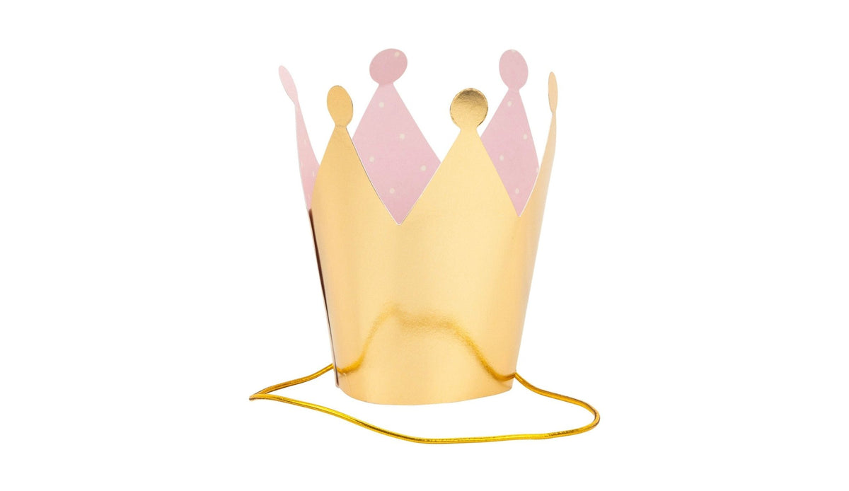 Gold Princess Party Crowns &amp; Sticker Sheets - Stesha Party