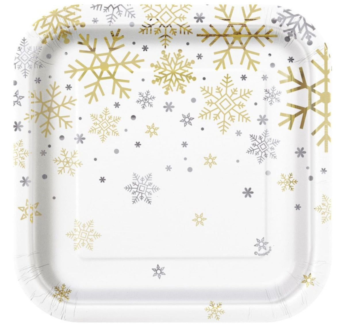 Gold &amp; Silver Snowflake Cake Plates - Stesha Party