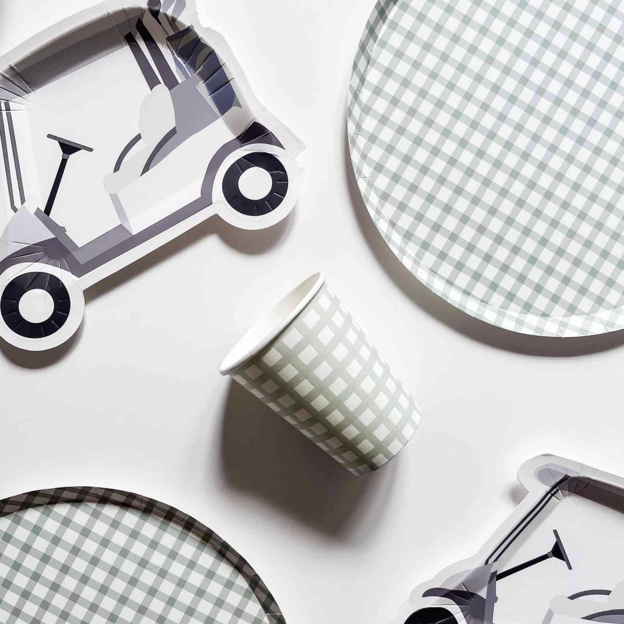 Golf Cart Dessert Plates 12ct - Stesha Party