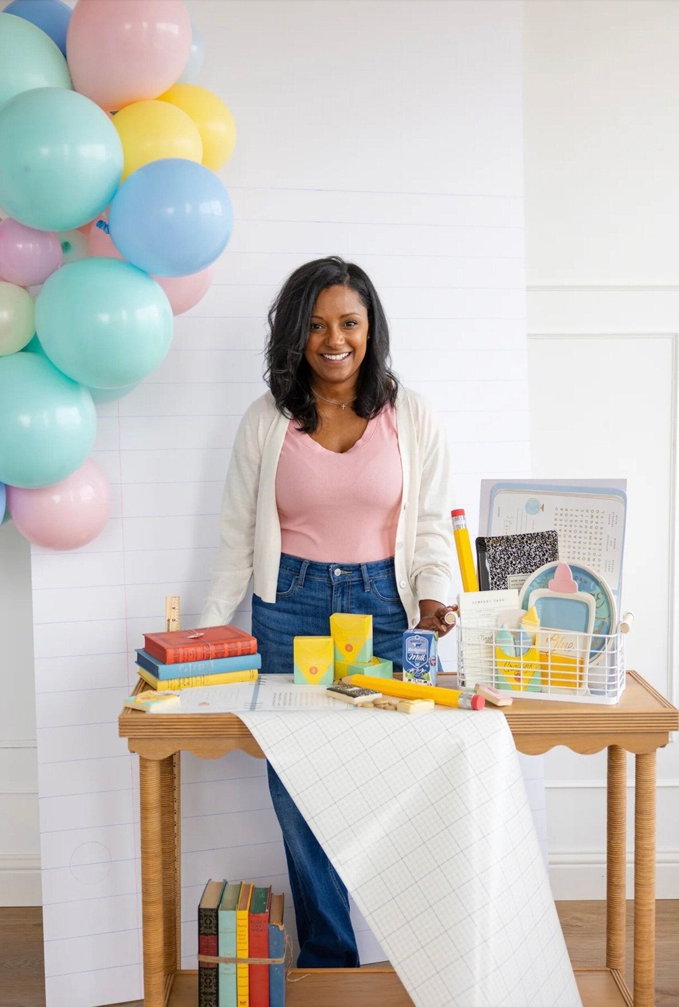 Graph Paper Table Runner - Stesha Party