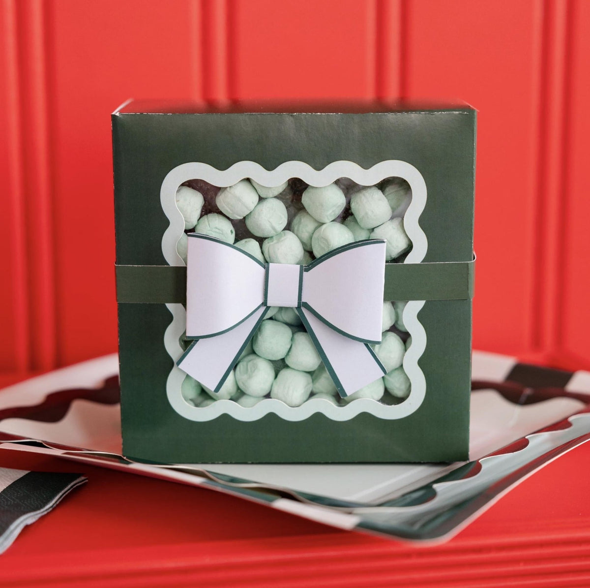 Green Bow Cookie Boxes 6ct - Stesha Party