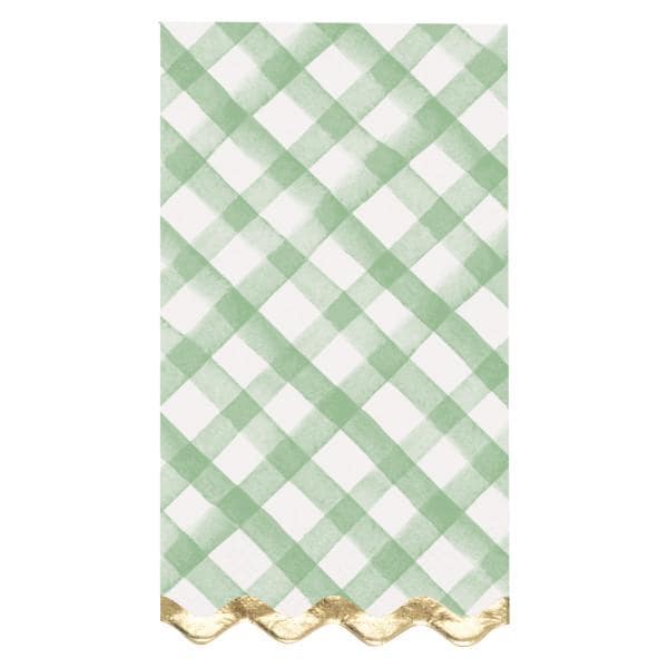 Green Gingham Guest Towel Napkins 16 ct - Stesha Party
