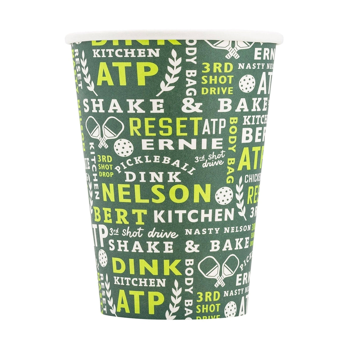 Green Pickleball Party Paper Cups 8ct - Stesha Party