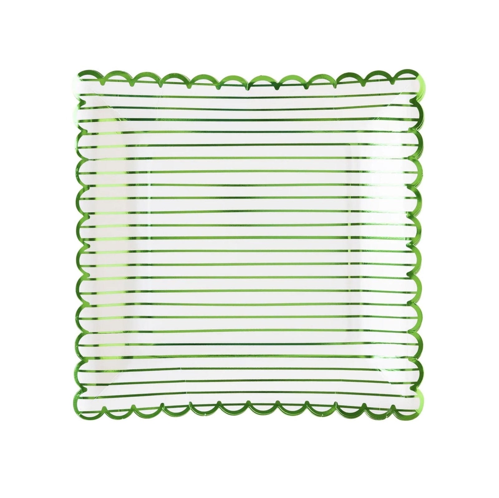 Green Striped Plates - Stesha Party