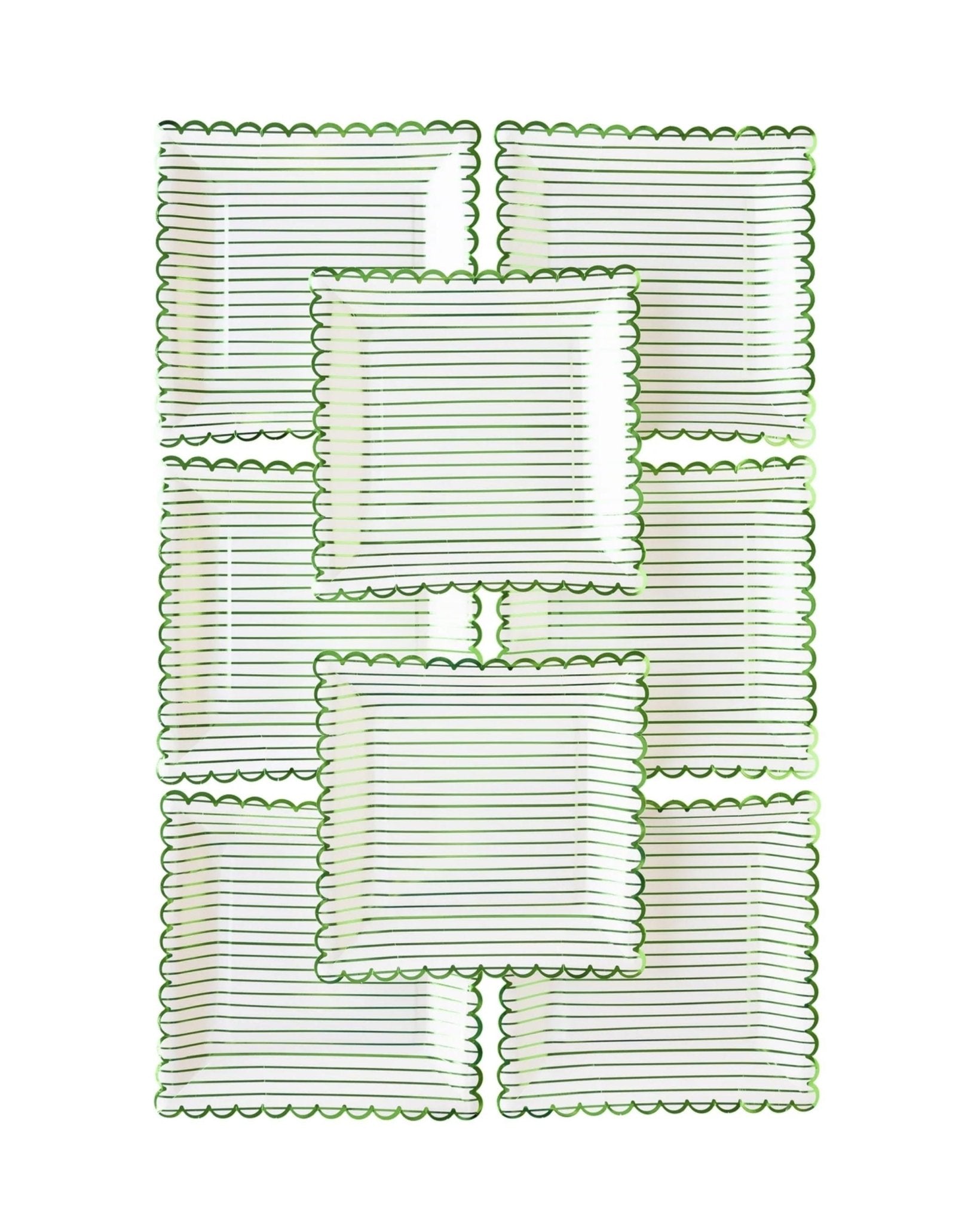 Green Striped Plates - Stesha Party