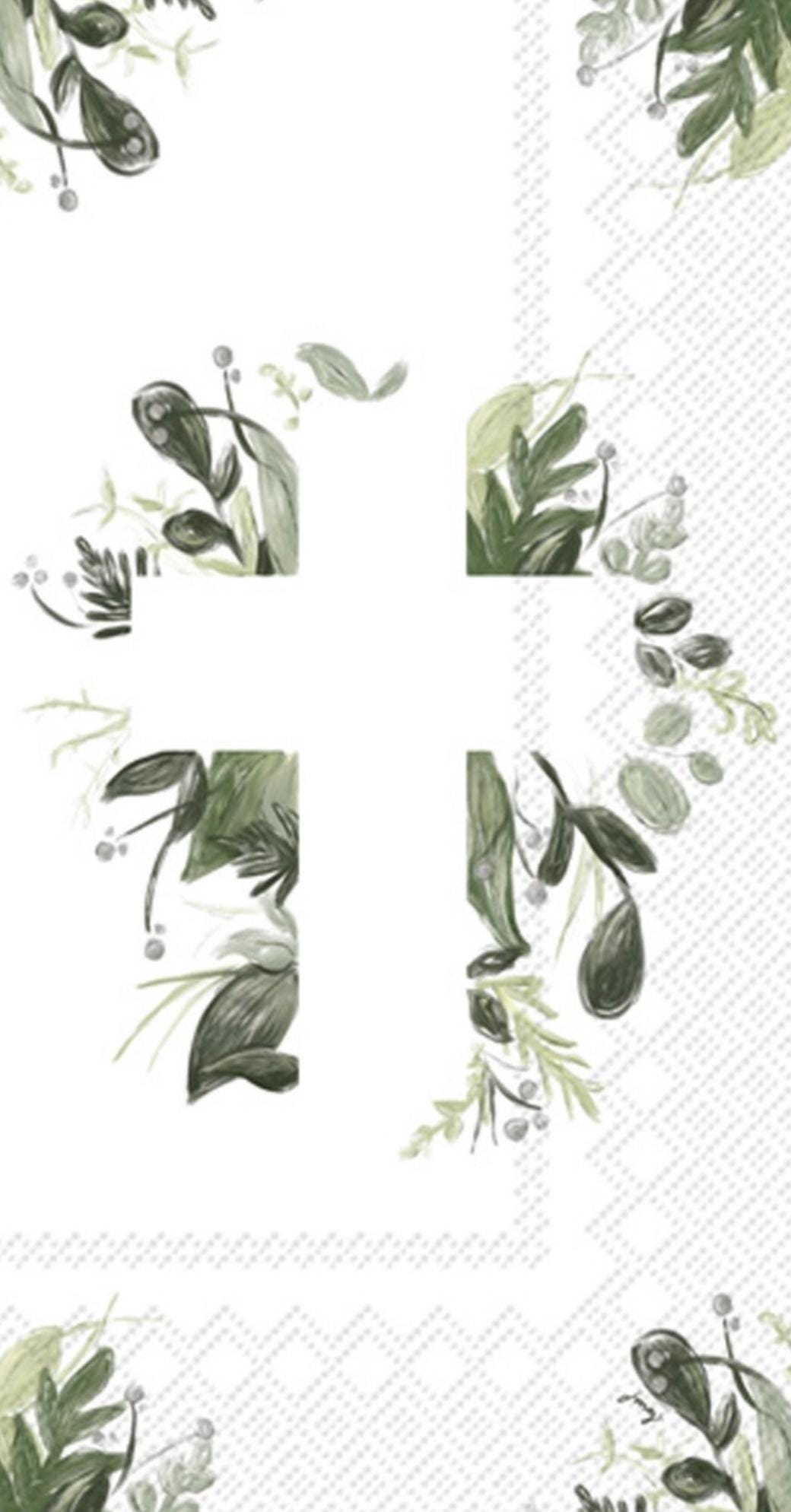 Greenery Cross Religious Napkins - Stesha Party