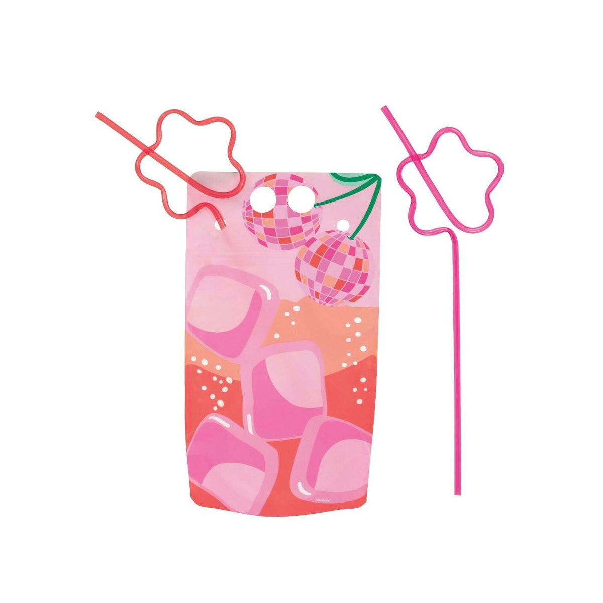 Groovy Drink Pouches &amp; Straws 4ct - Stesha Party