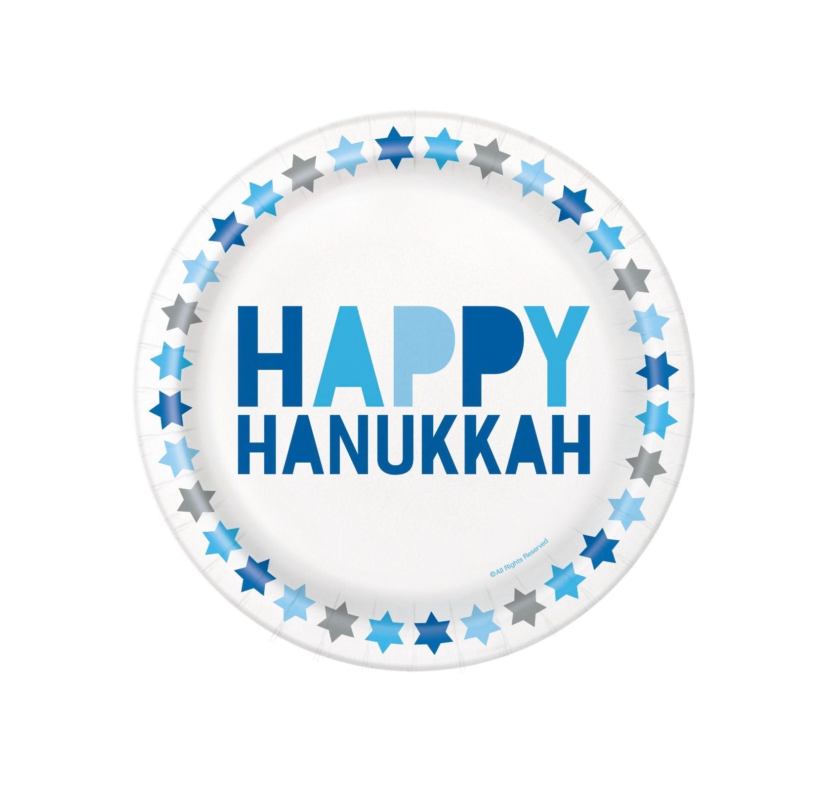 Happy Hanukkah Paper Cake Plates - Stesha Party