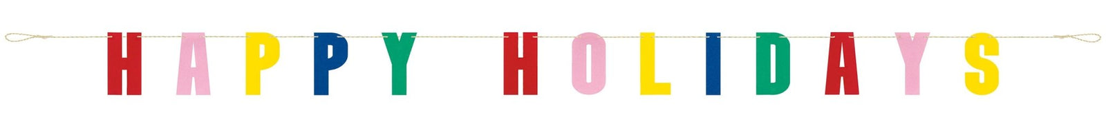 Happy Holidays Rainbow Paper Banner - Stesha Party