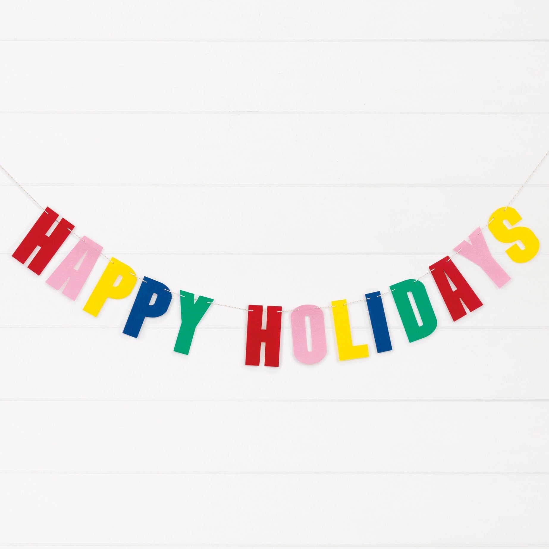 Happy Holidays Rainbow Paper Banner - Stesha Party