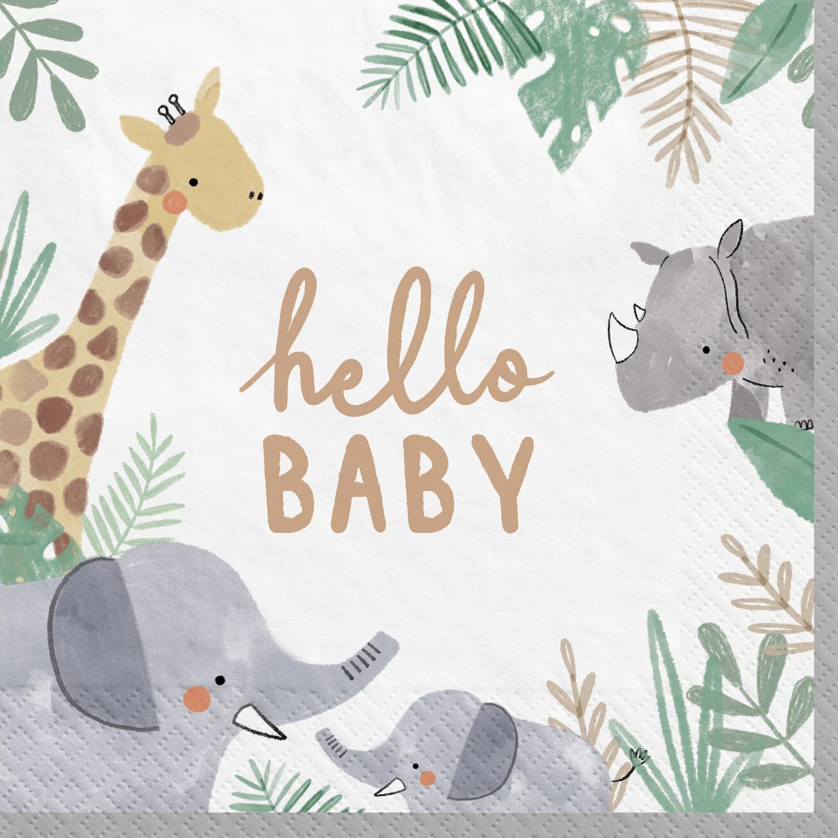 Hello Baby Safari Napkins - Stesha Party