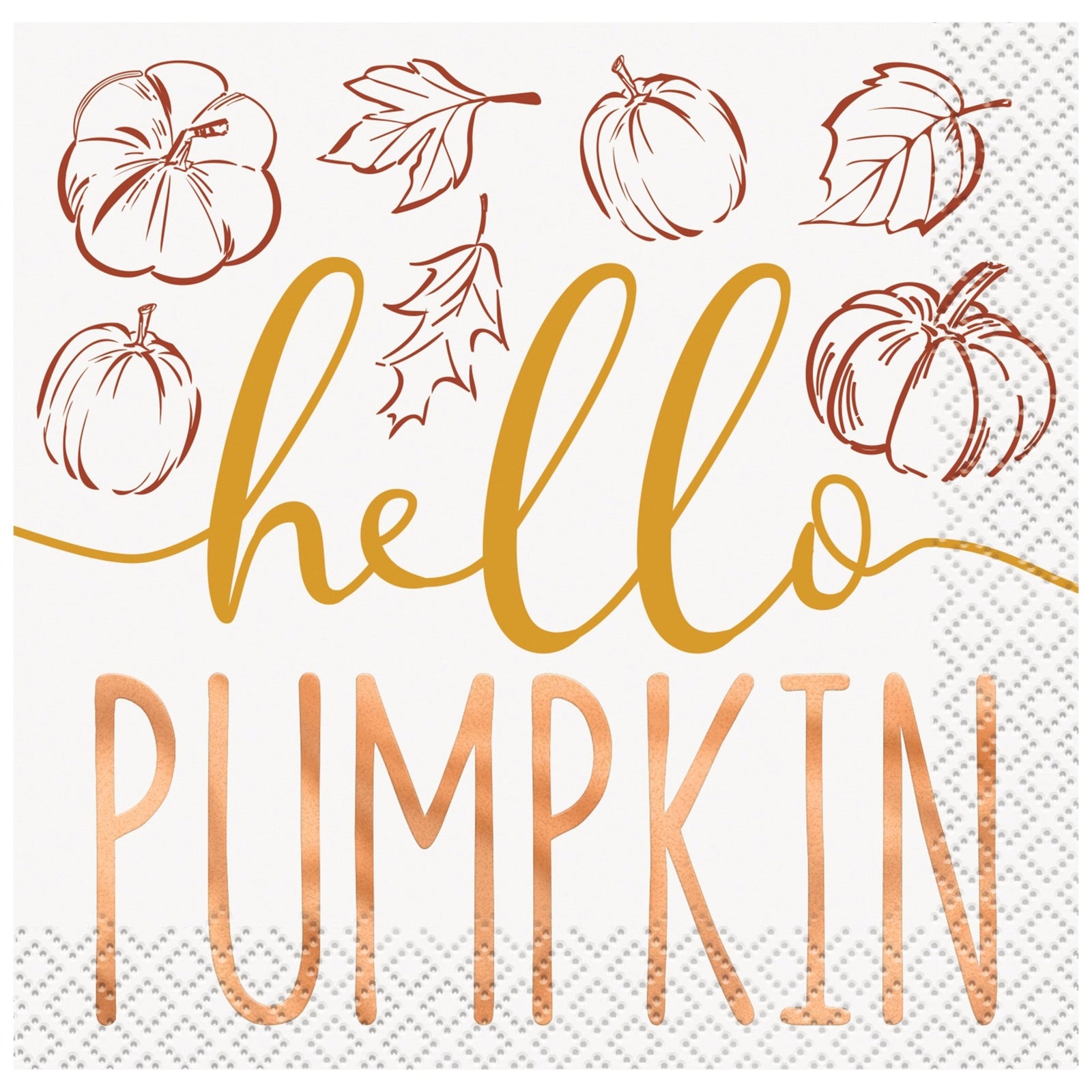 Hello Pumpkin Foil Napkins - Stesha Party