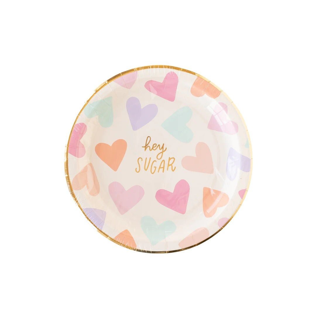 Hey Sugar Valentines Plates - Stesha Party