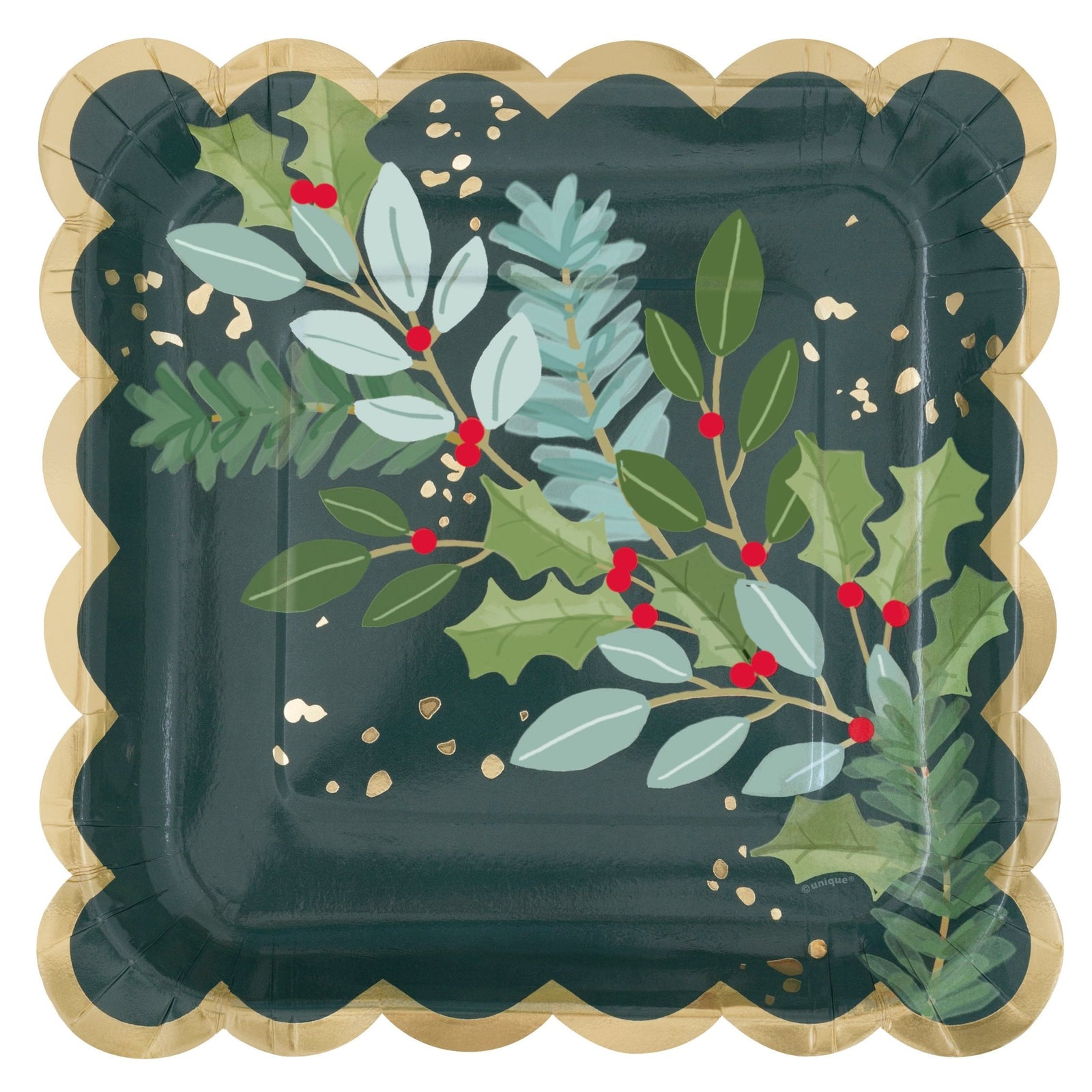 Holiday Greenery Dinner Plates - Stesha Party