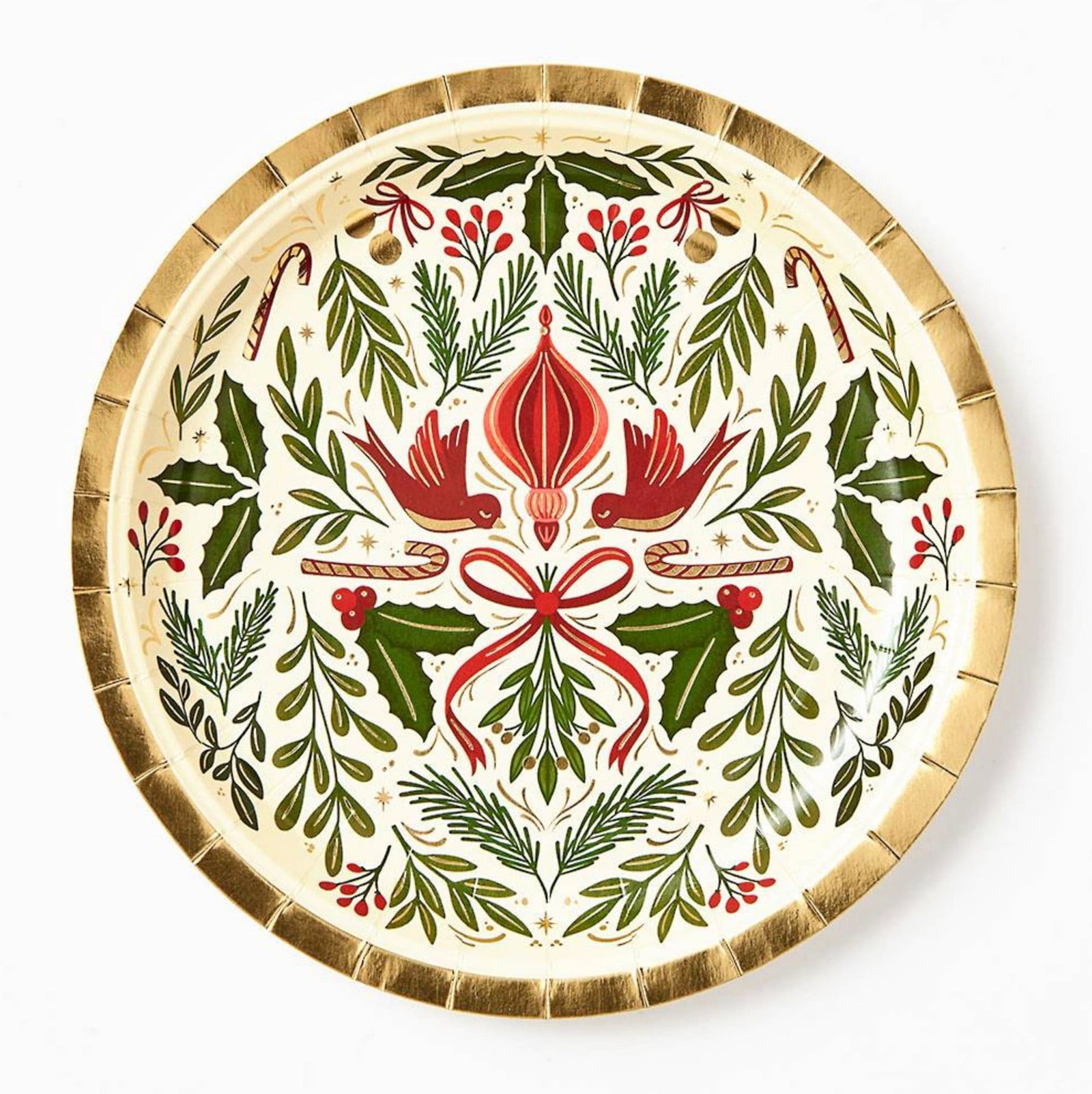 Holly Christmas Plates - Stesha Party