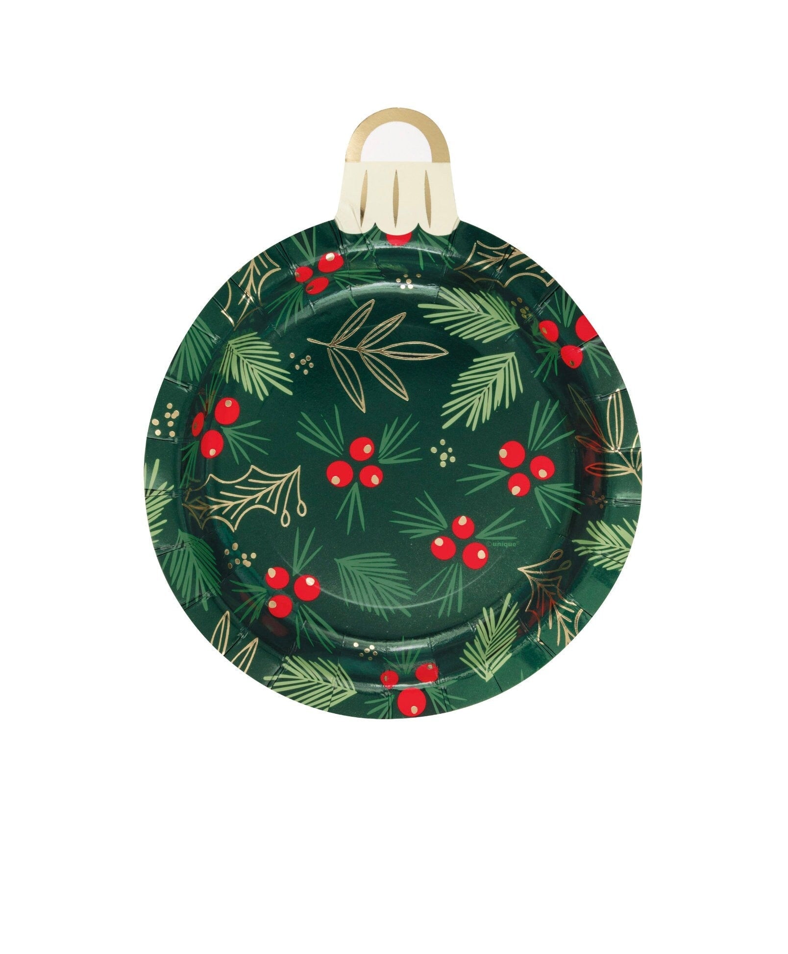 Holly Ornament Party Plates - Stesha Party