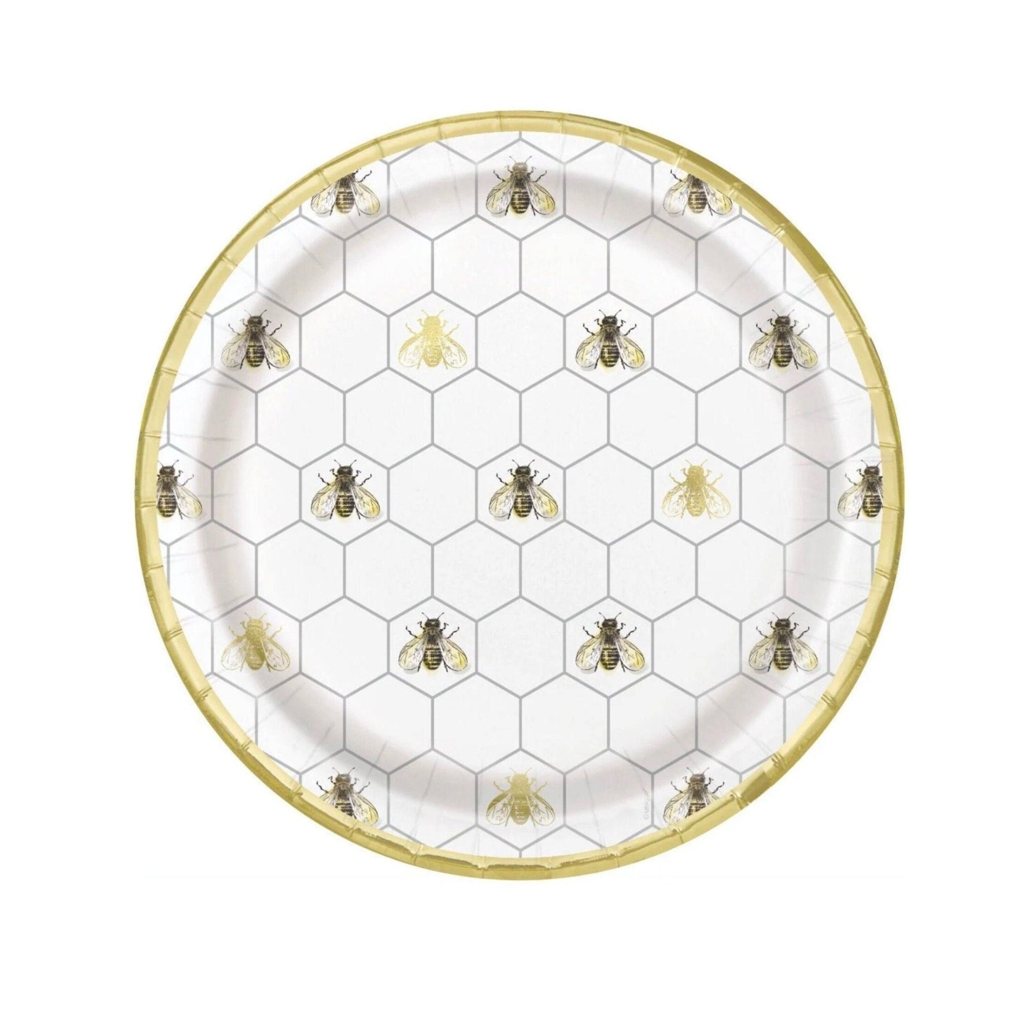 Honeycomb Bee Paper Plates - Stesha Party