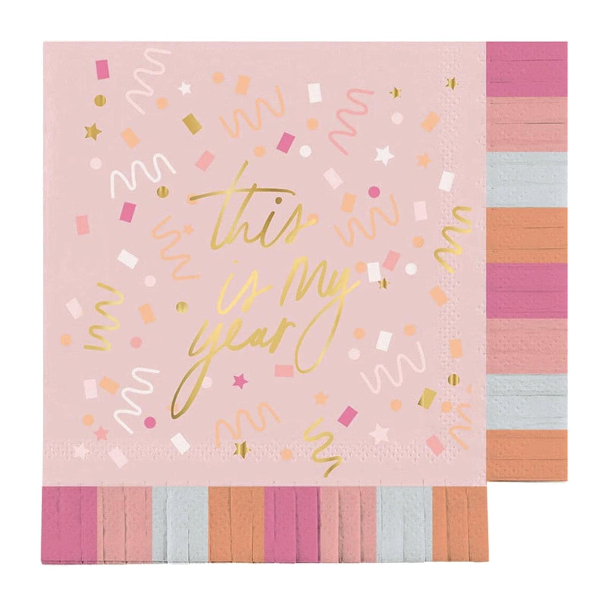 This Is My Year Napkins - Pink &amp; Gold, New Years Napkins, Countdown to NYE, New Years Eve Party Decorations, Happy New Years Supplies