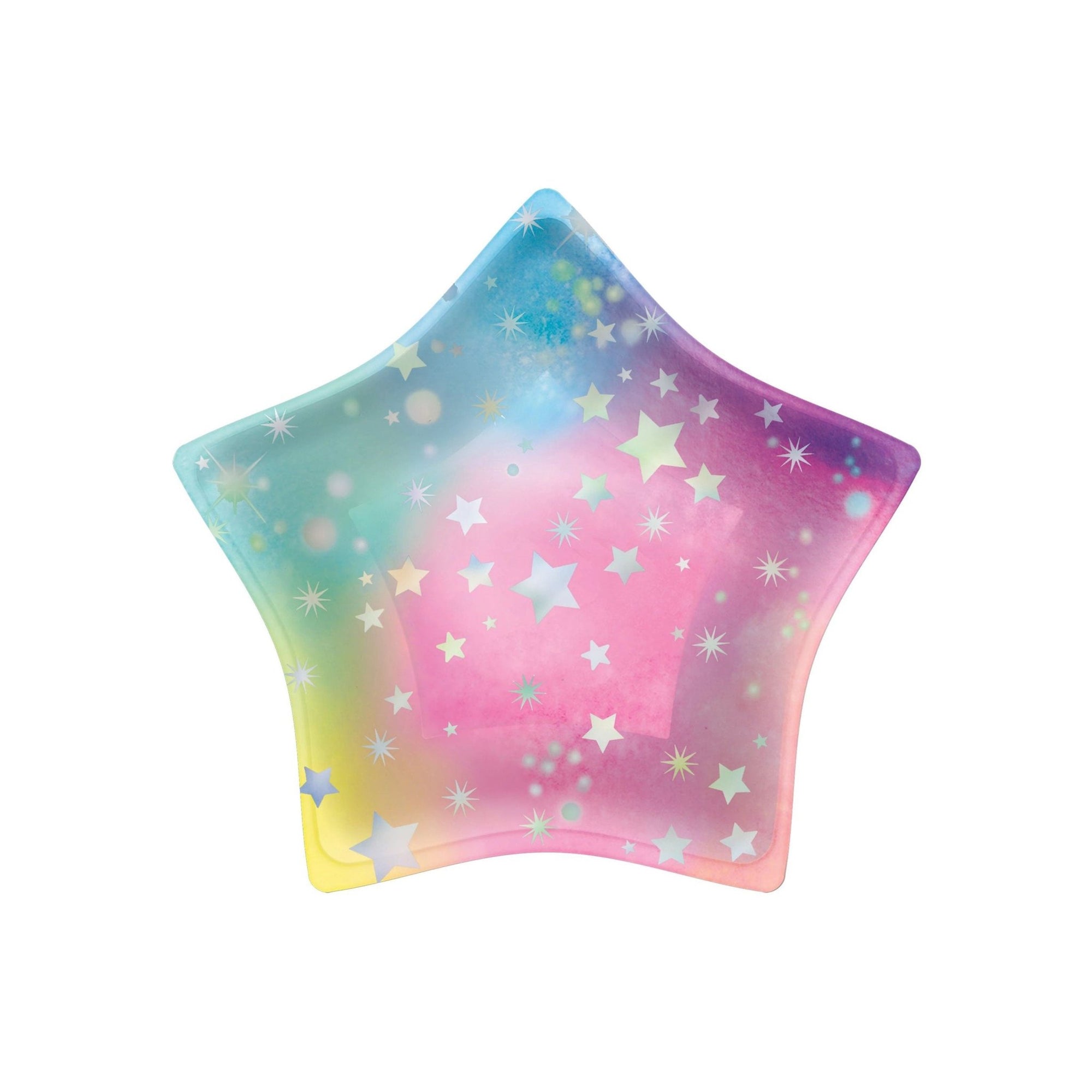 Iridescent Pastel Rainbow Star Plates - Stesha Party