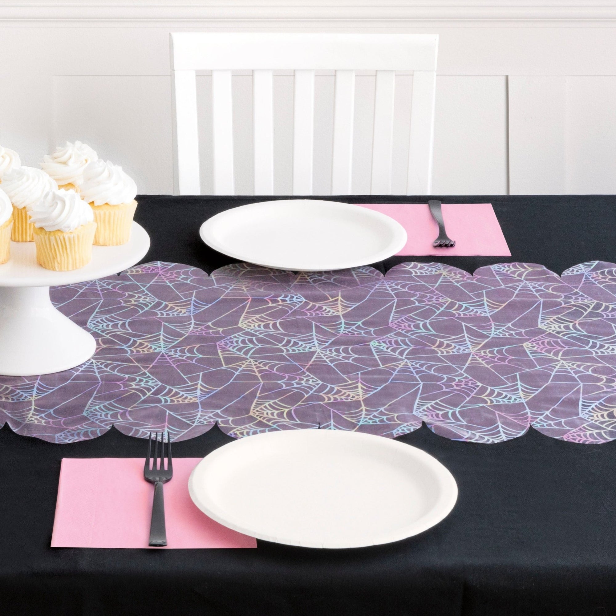 Iridescent Spider Web Table Runner - Stesha Party