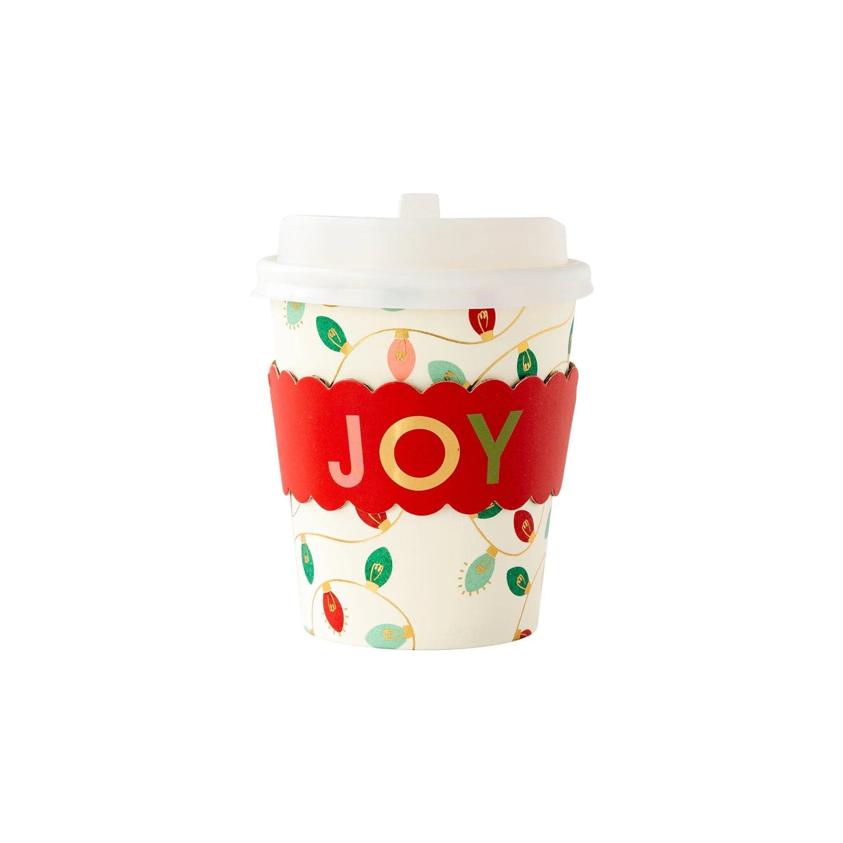 Joy Christmas Lights To - Go Cups - Stesha Party