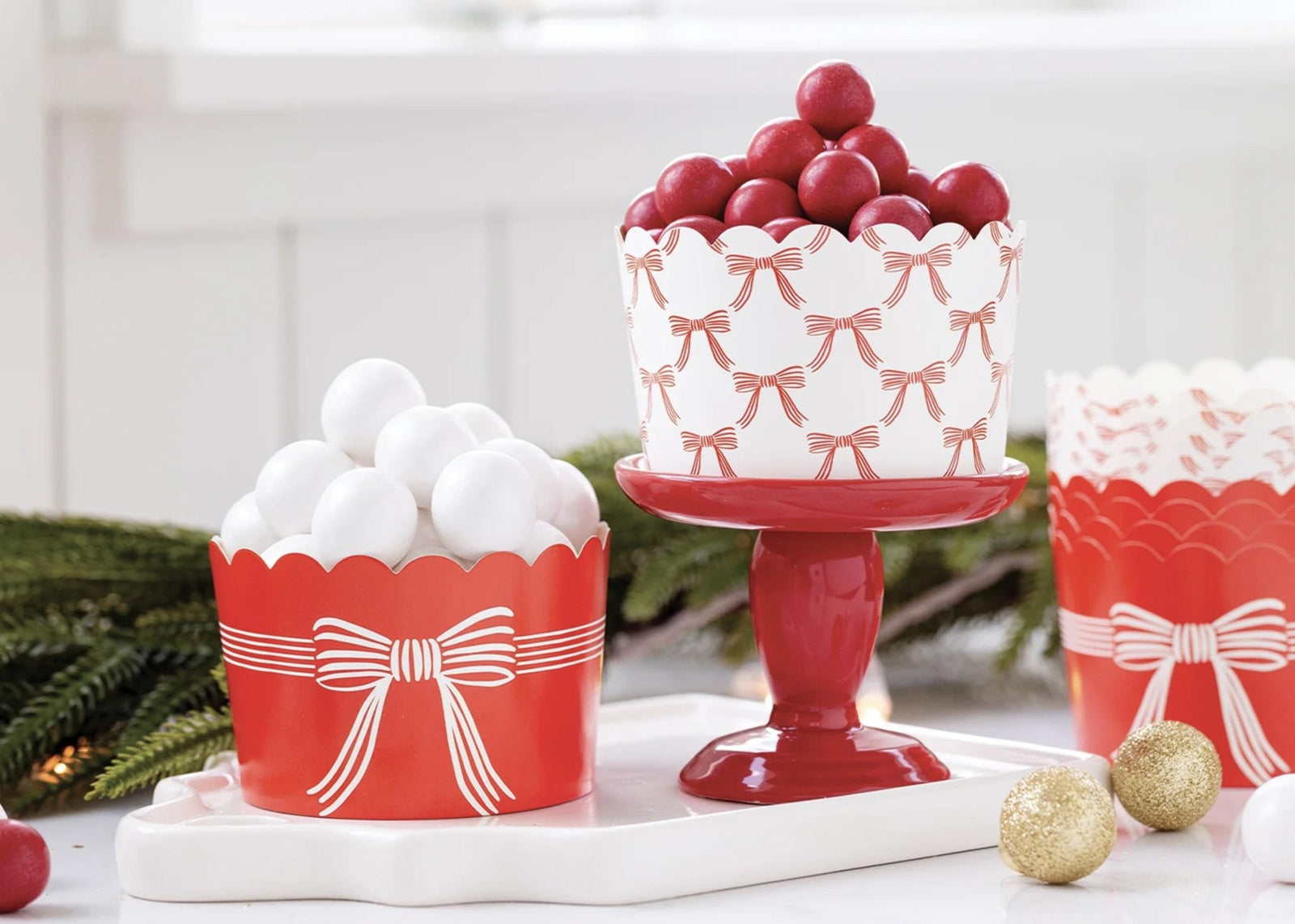 Jumbo Red Bow Treat Cups - Stesha Party