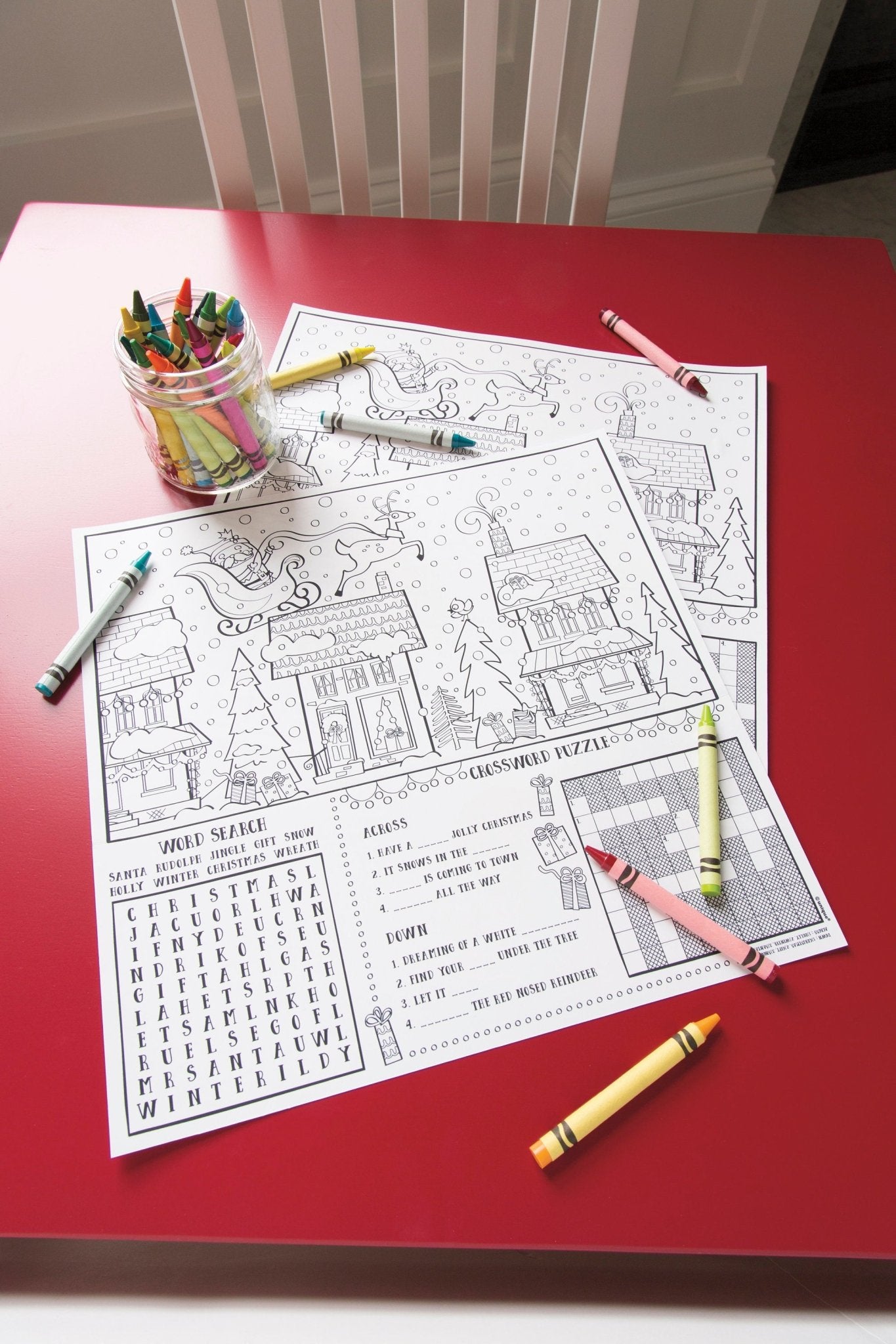 Kids Holiday Coloring Placemats - Stesha Party