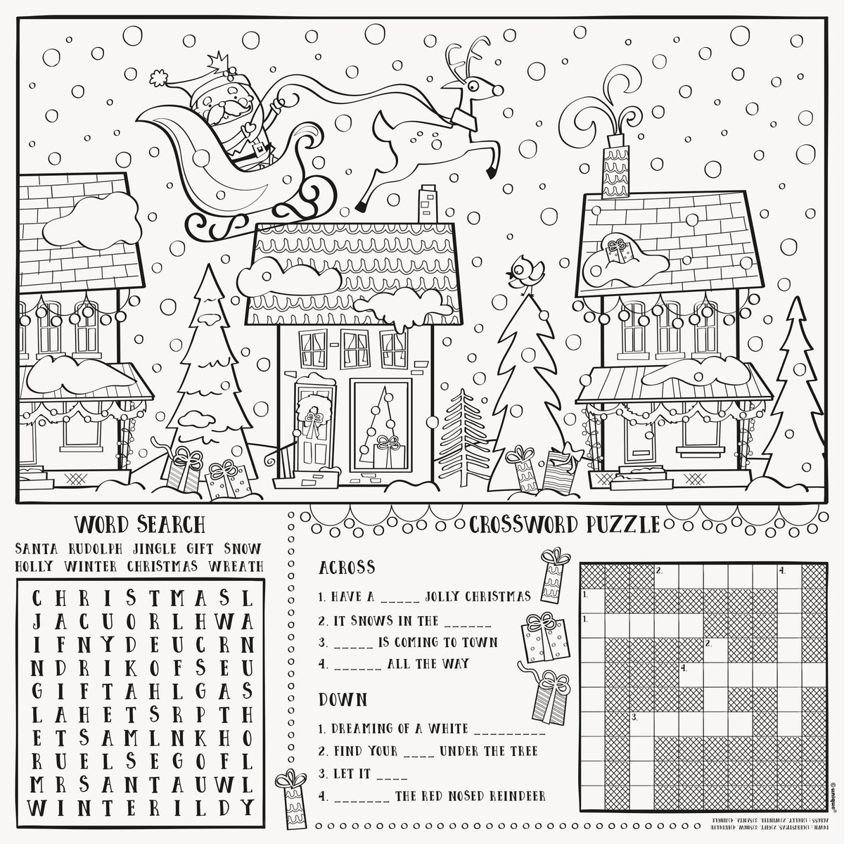 Kids Holiday Coloring Placemats - Stesha Party