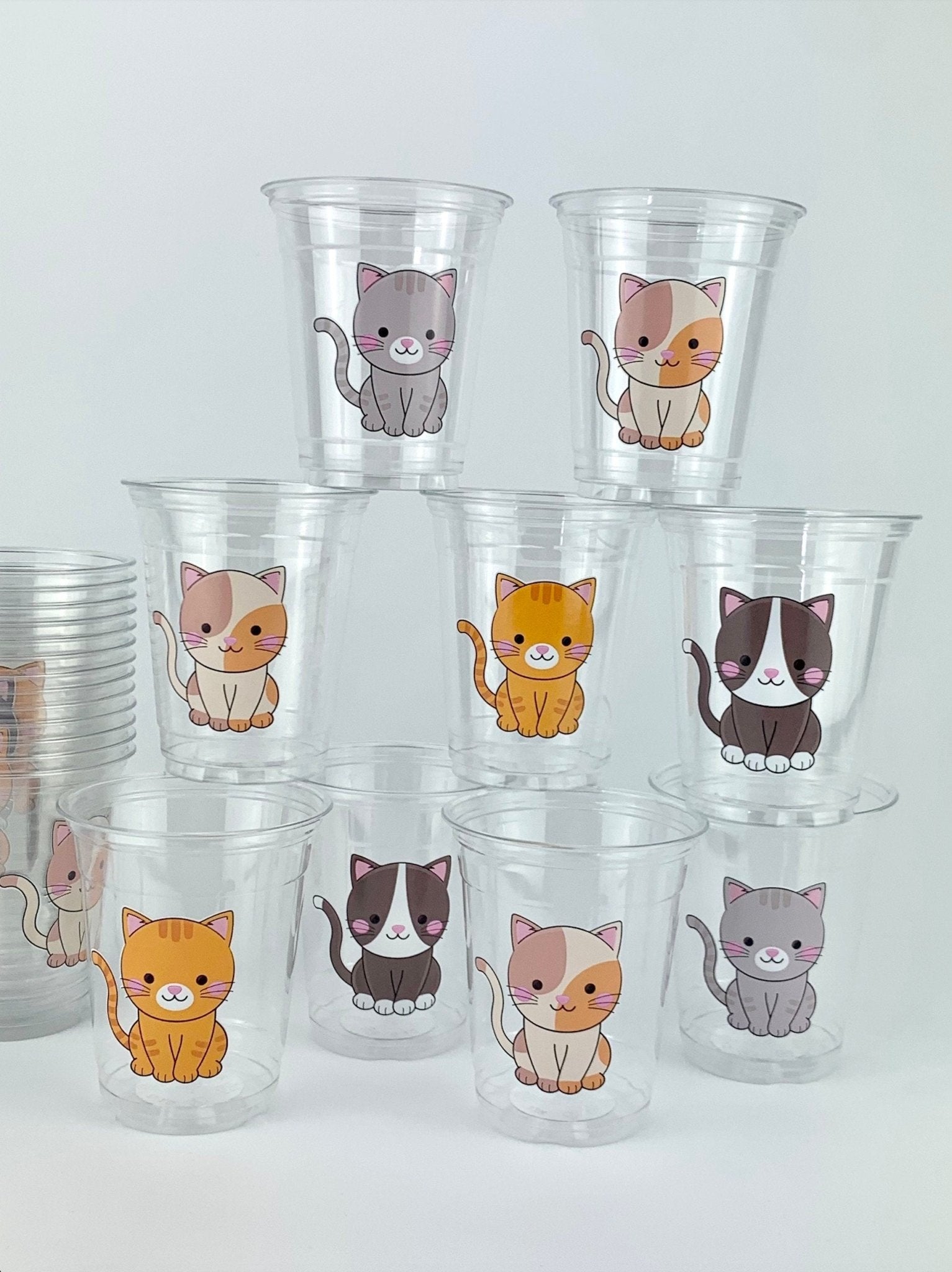 Kitty Cat Plastic Cups 24ct - Stesha Party