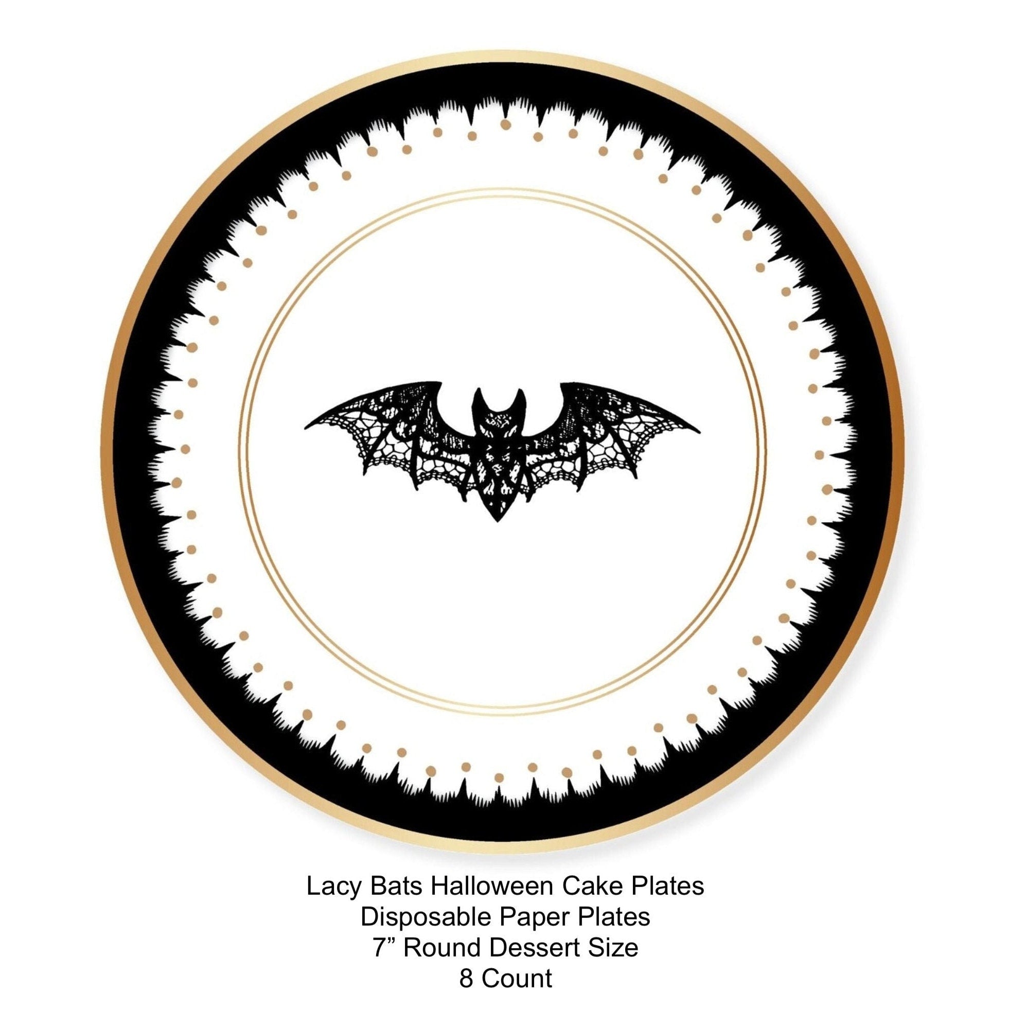 Lacy Bat Halloween Plates - Stesha Party