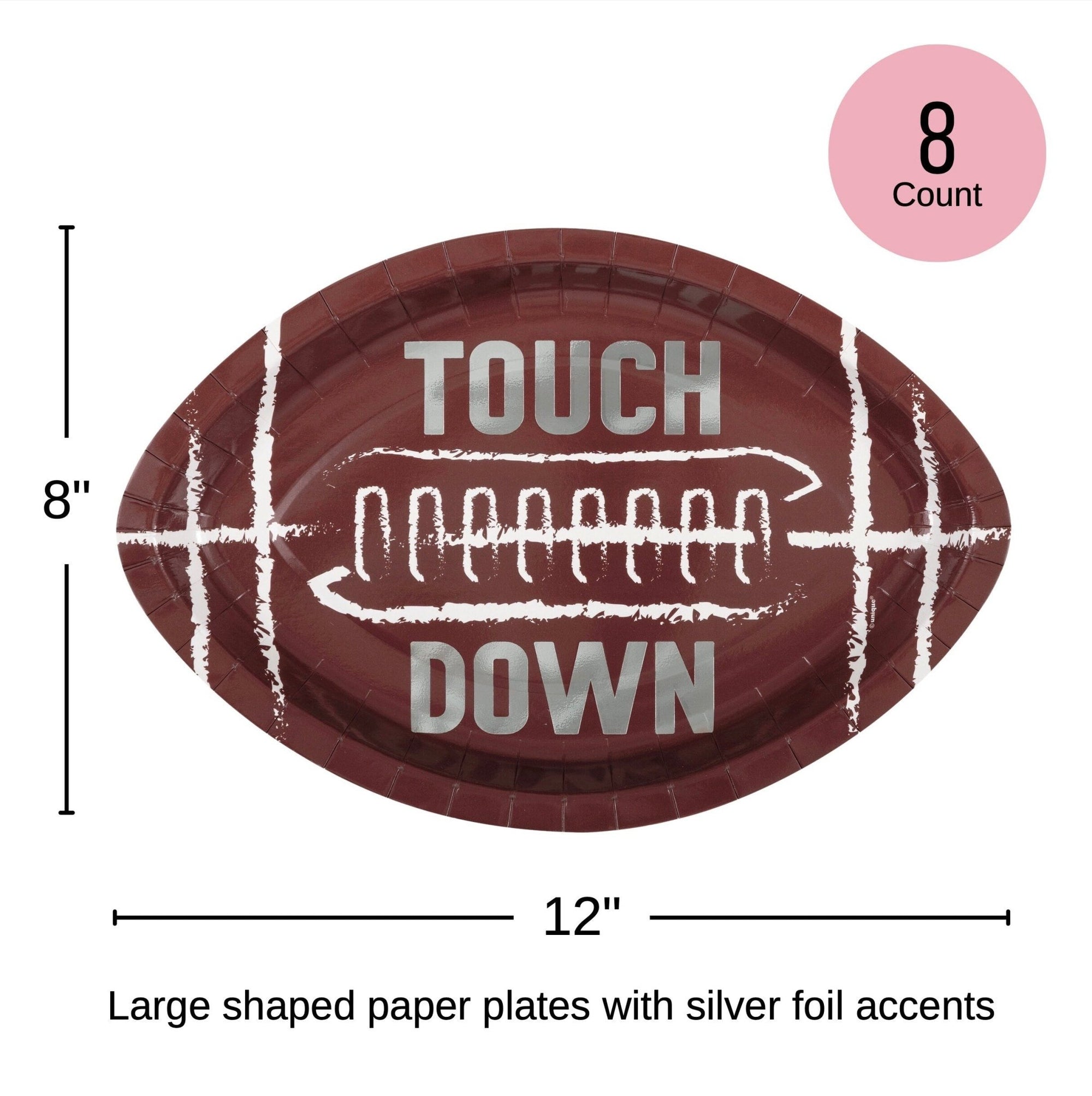 Large Football Touchdown Party Plates - Stesha Party