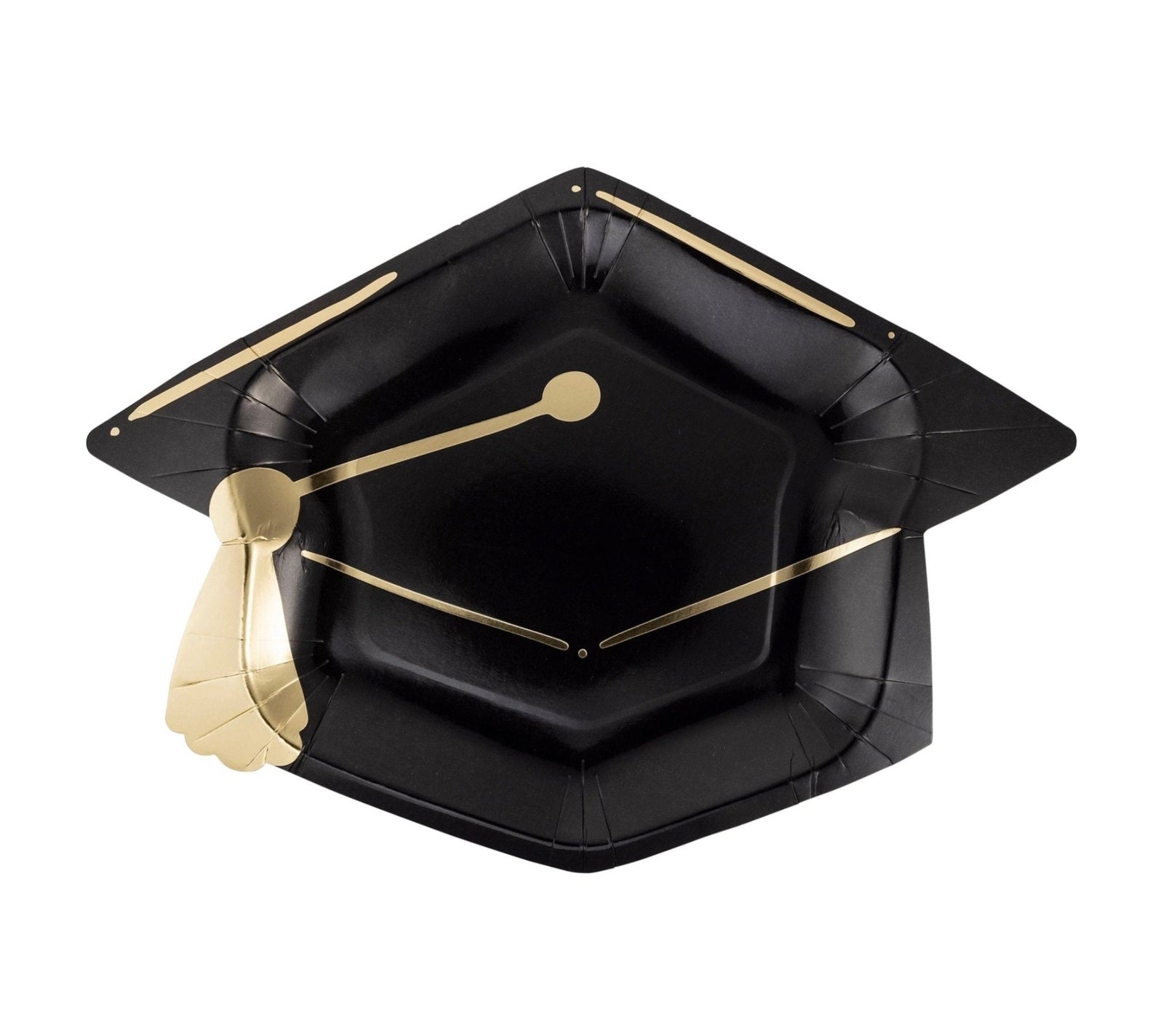 Large Graduation Cap Shaped Paper Plates 8ct - Stesha Party