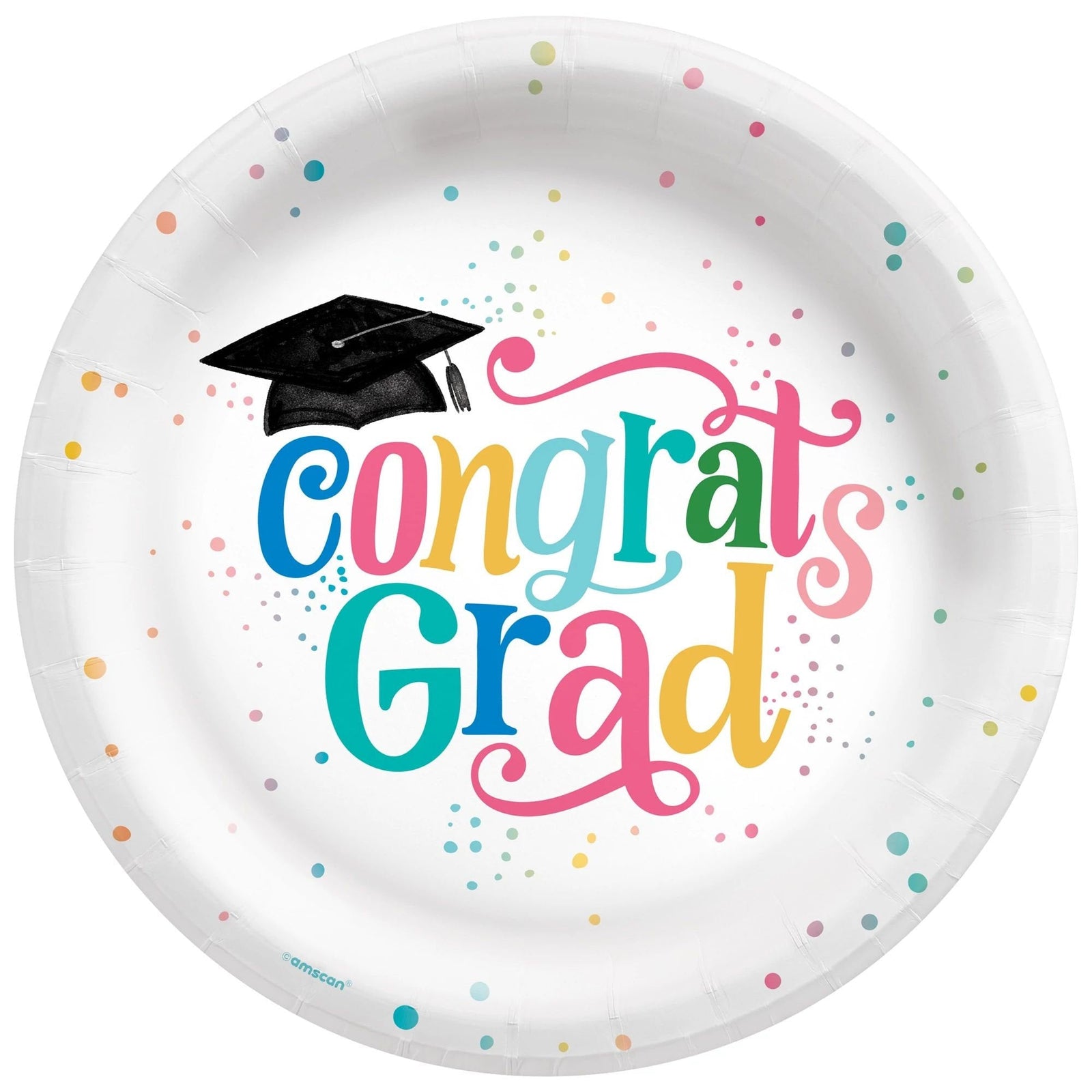 Large Pastel Color Congrats Grad Plates - Stesha Party