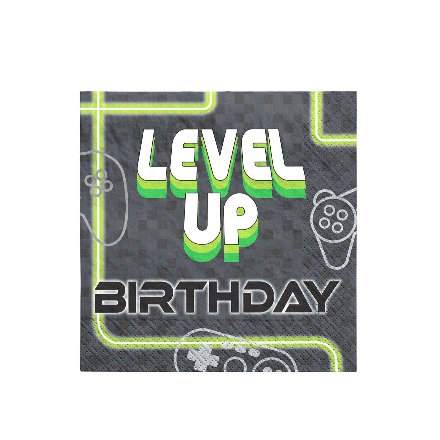 Level Up Birthday Napkins - Stesha Party