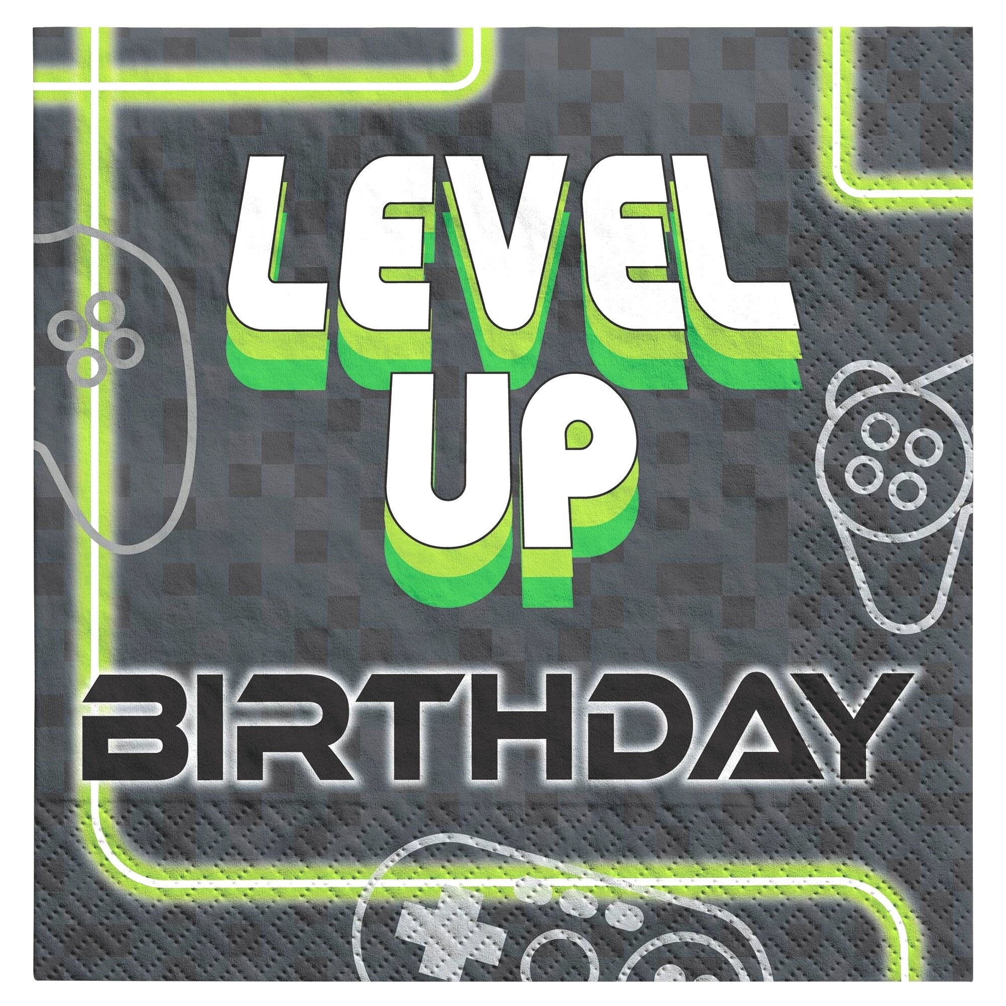 Level Up Birthday Napkins - Stesha Party