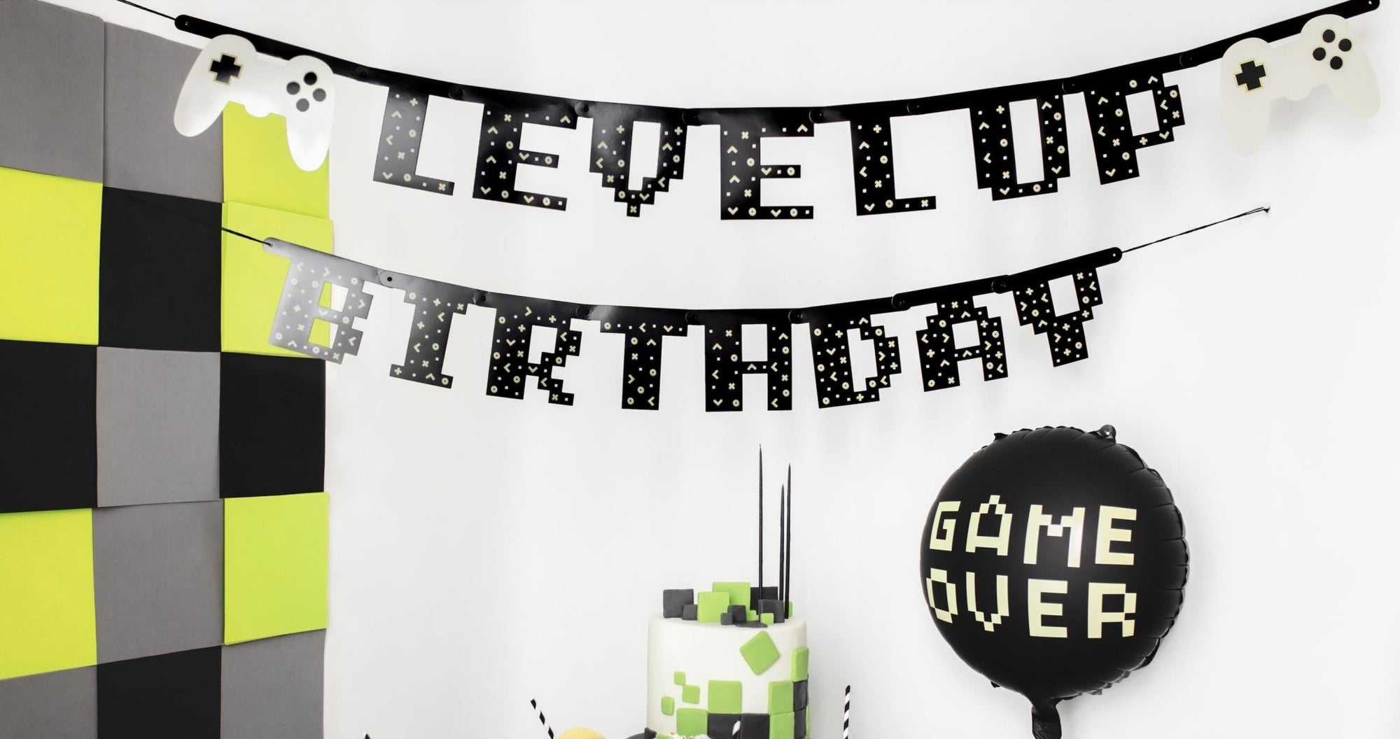 Level Up Birthday Party Banner - Stesha Party