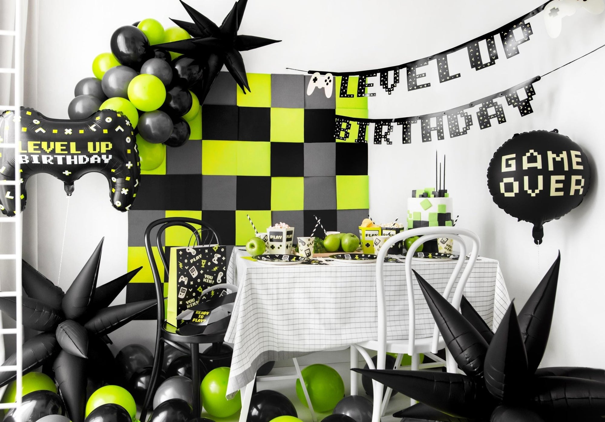 Level Up Birthday Party Banner - Stesha Party