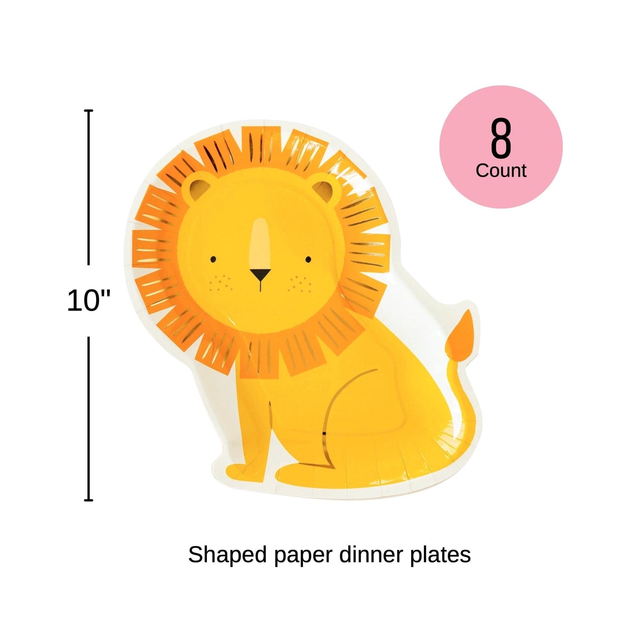 Lion Animal Plates 8ct - Stesha Party