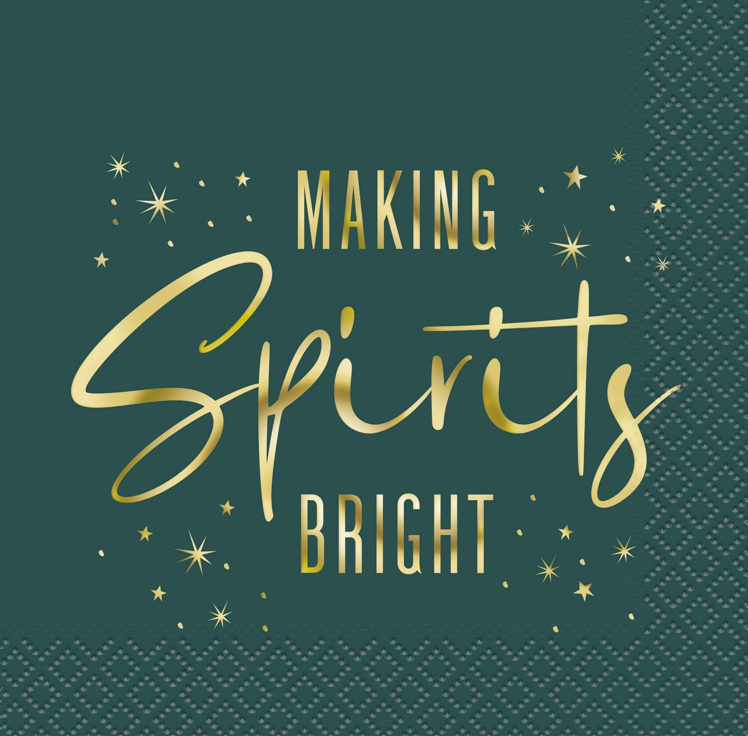 Making Spirits Bright Green Holiday Napkins - Stesha Party