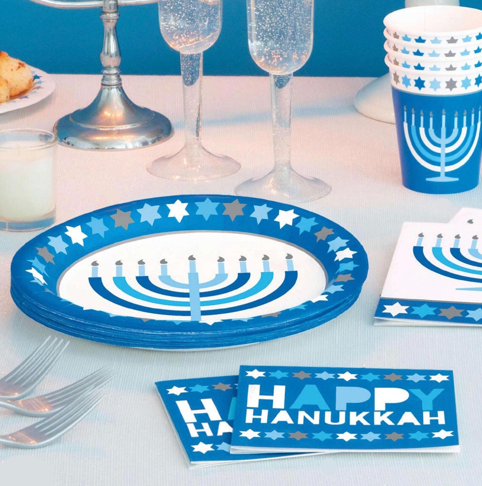 Menorah Party Plates - Stesha Party