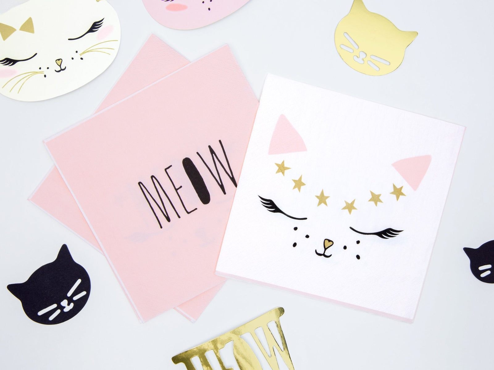 Meow Cat Party Napkins - Stesha Party