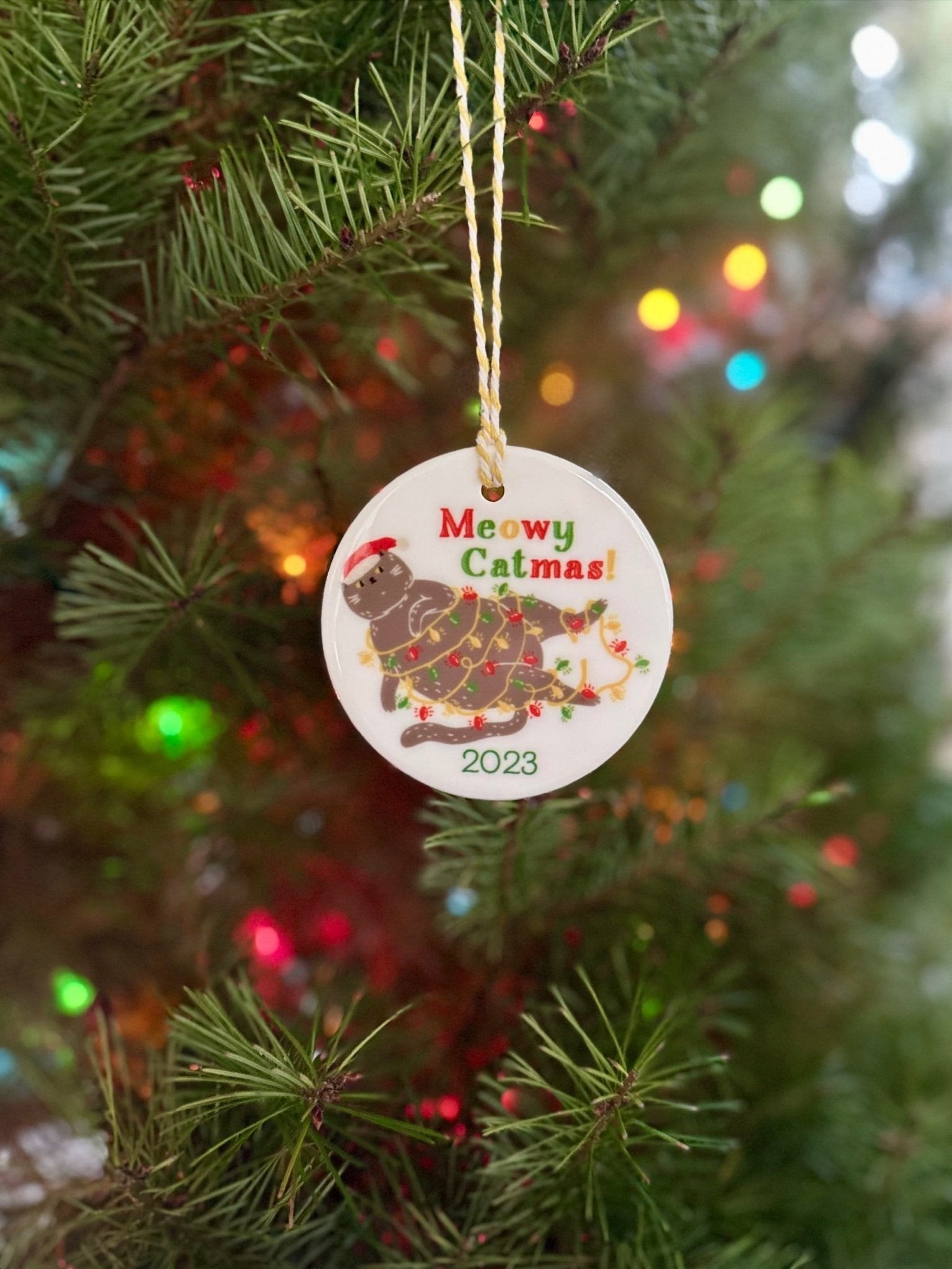 Meowy Christmas Cat Ornament - Stesha Party