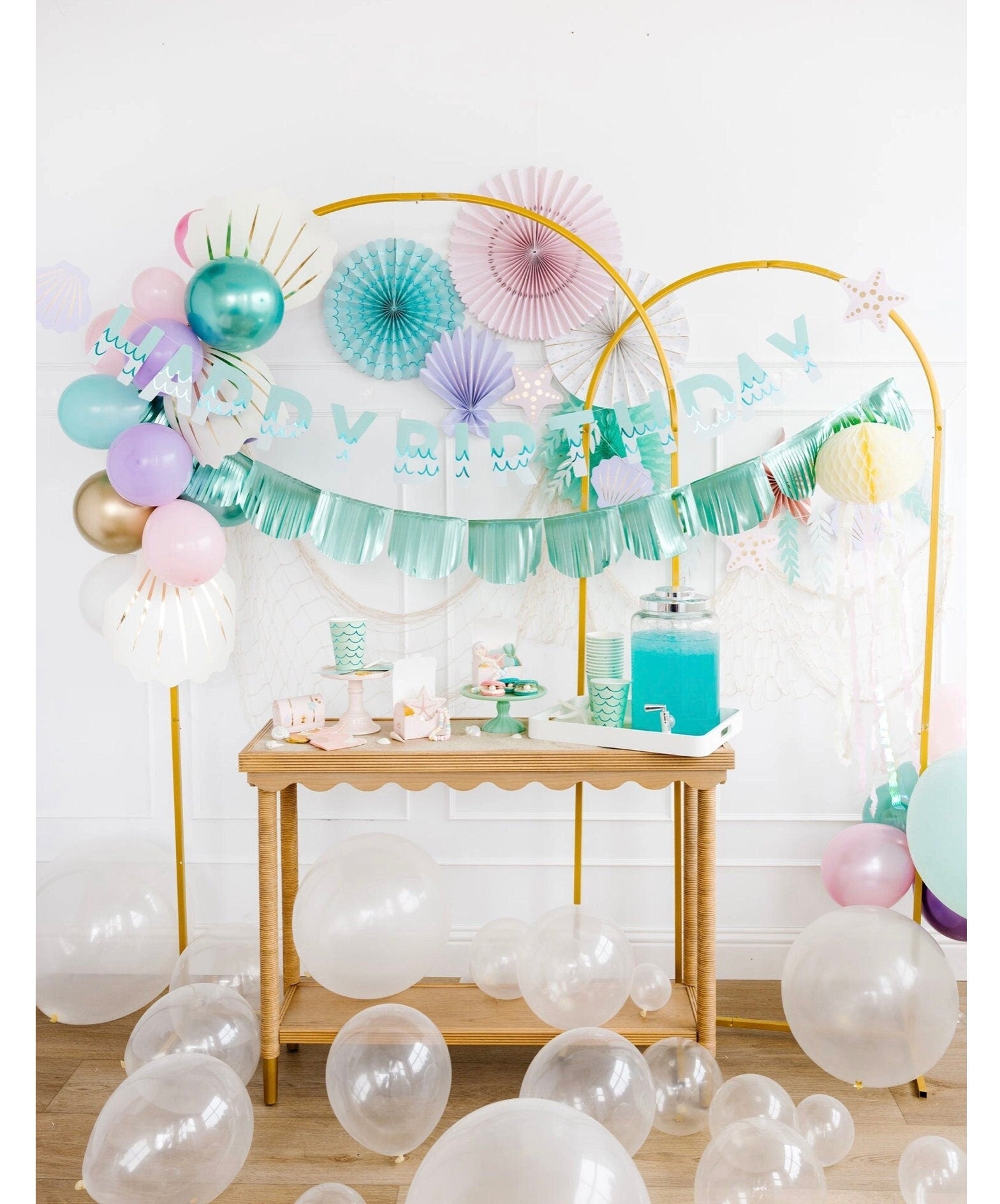 Mermaid Birthday Banner Set - Stesha Party